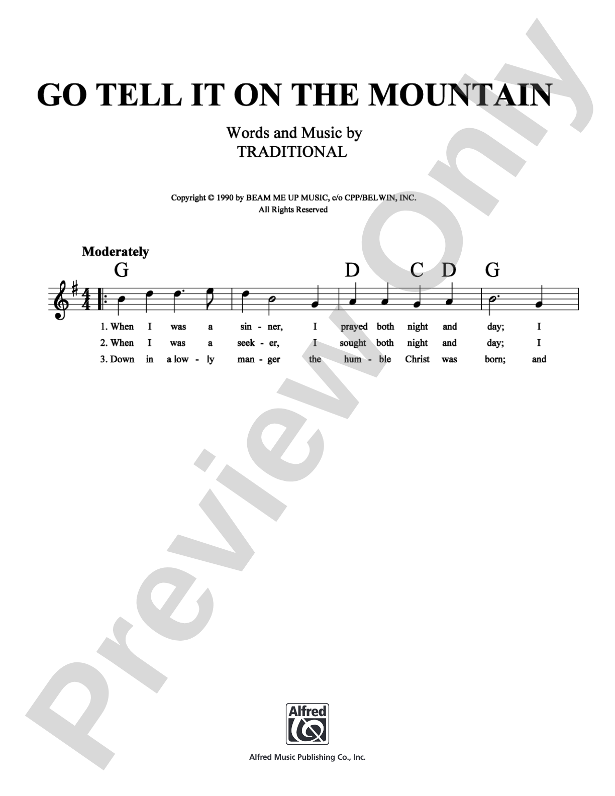 Go Tell It On The Mountain: Lead Sheet Digital Sheet Music