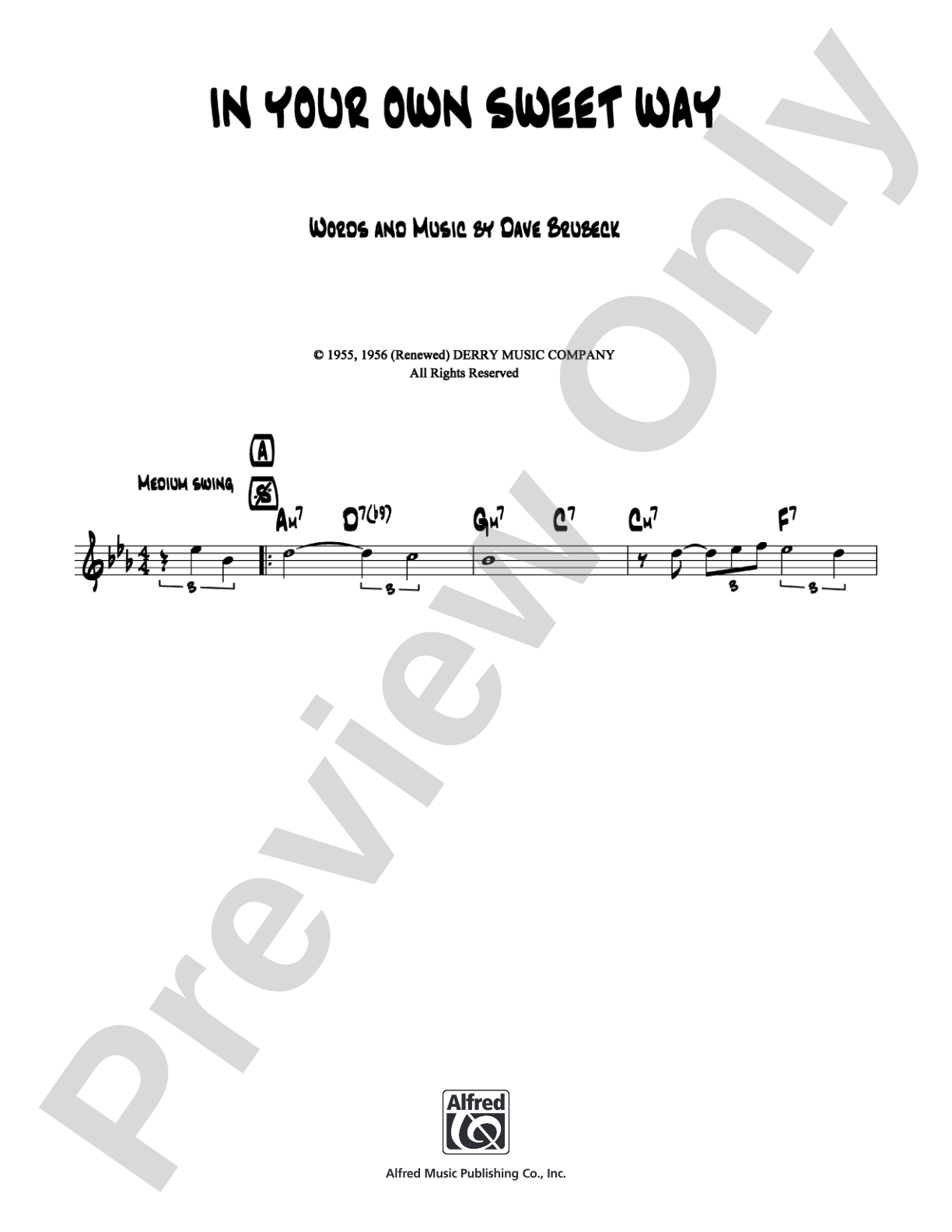 In Your Own Sweet Way: Lead Sheet Digital Sheet Music