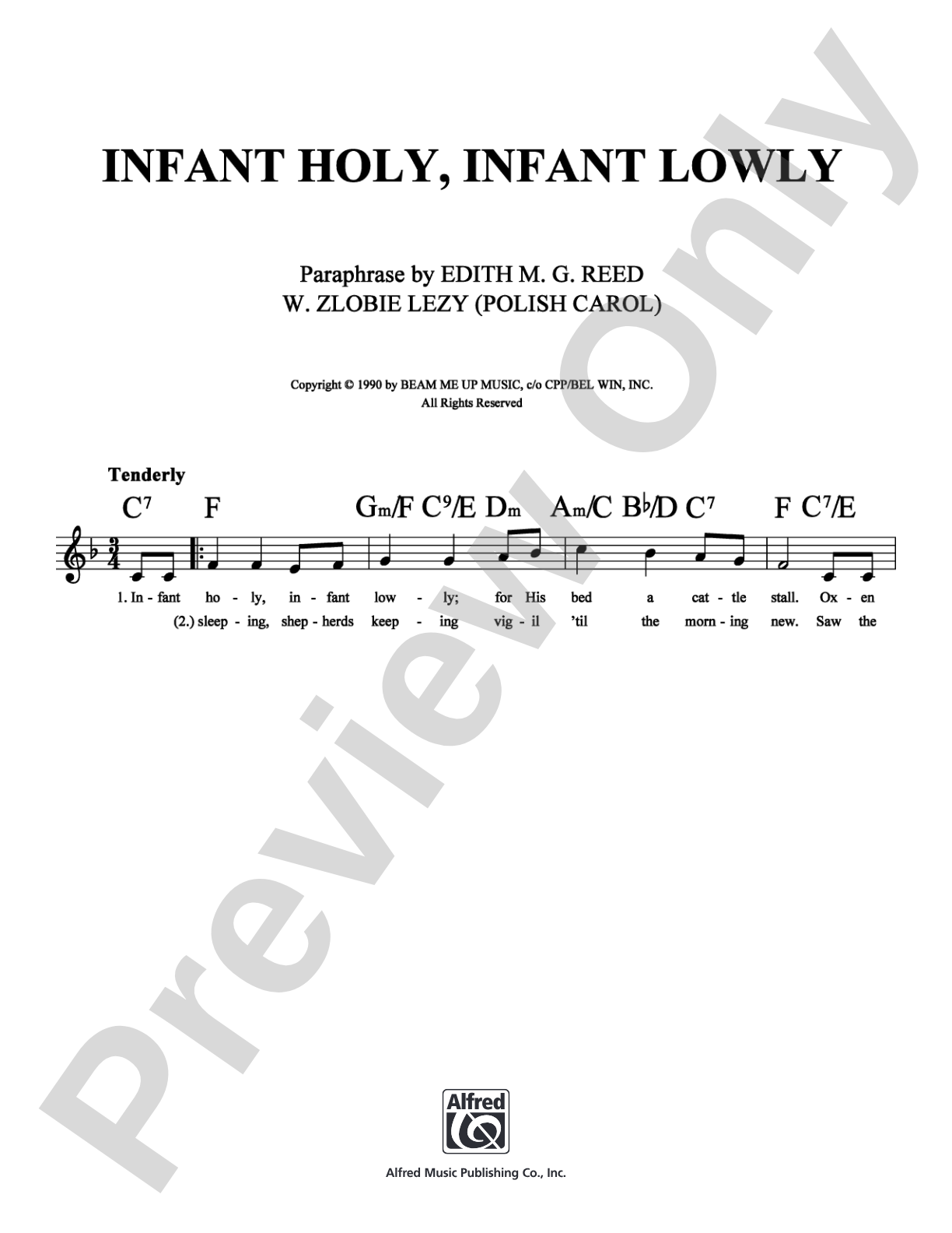 Infant Holy, Infant Lowly: Lead Sheet Digital Sheet Music