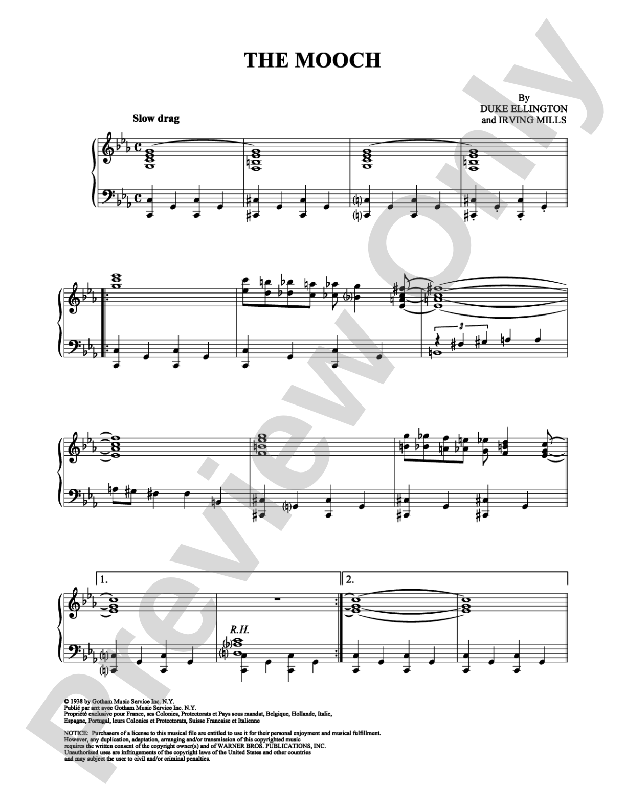 The Mooch: Piano Digital Sheet Music