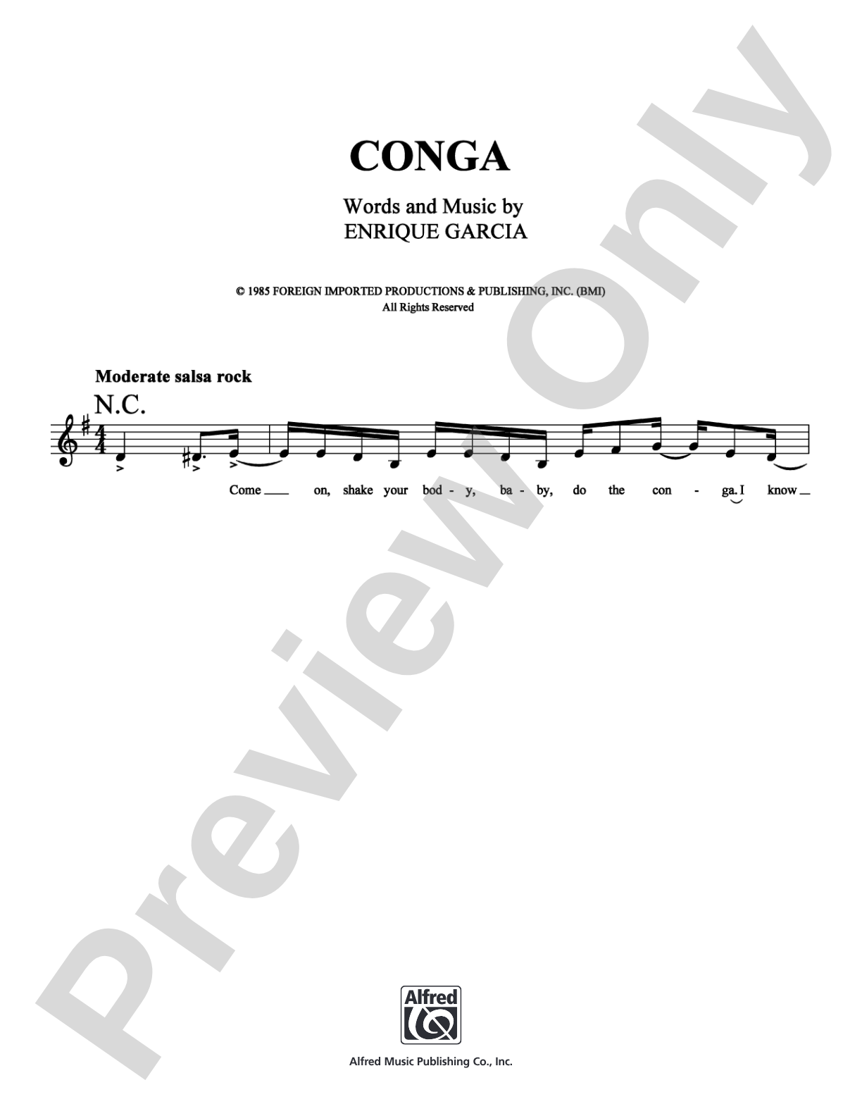 Conga: Lead Sheet Digital Sheet Music