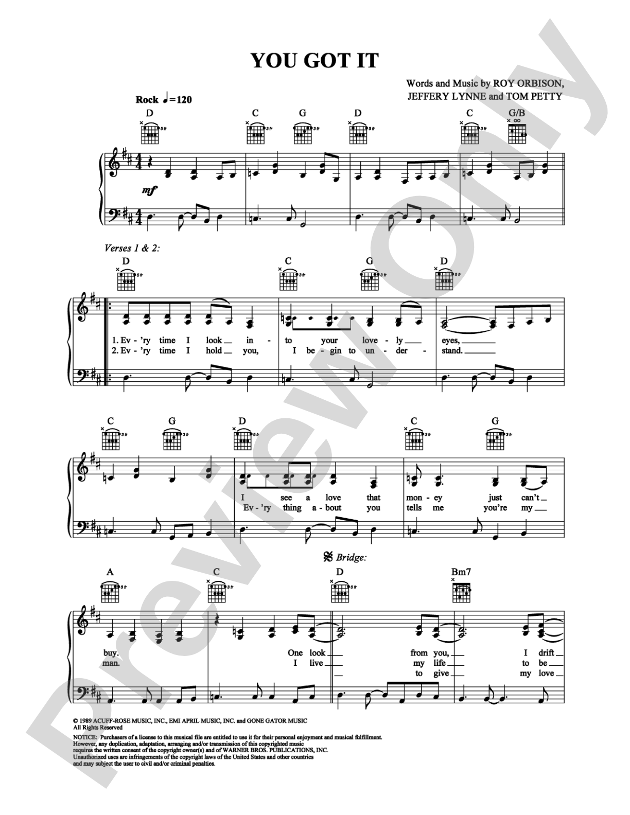 You Got It: Piano/Vocal/Chords Digital Sheet Music