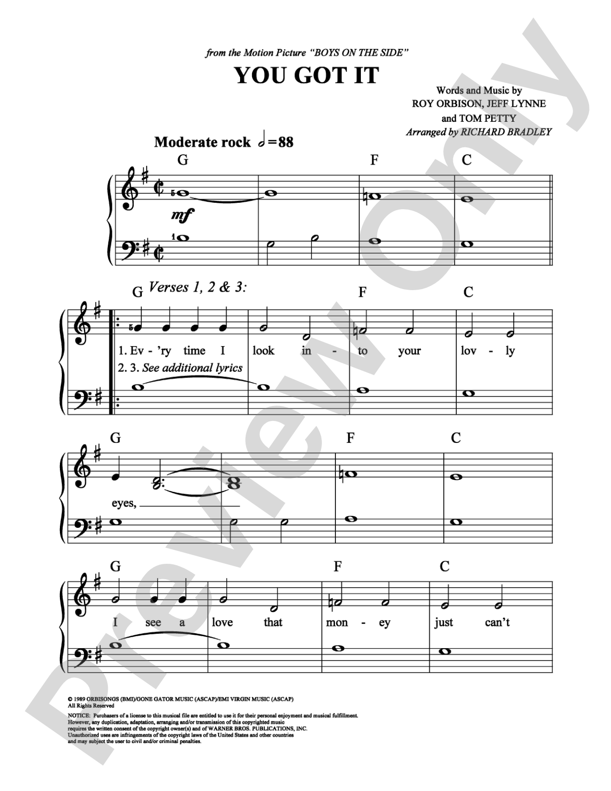 You Got It: Easy Piano Digital Sheet Music