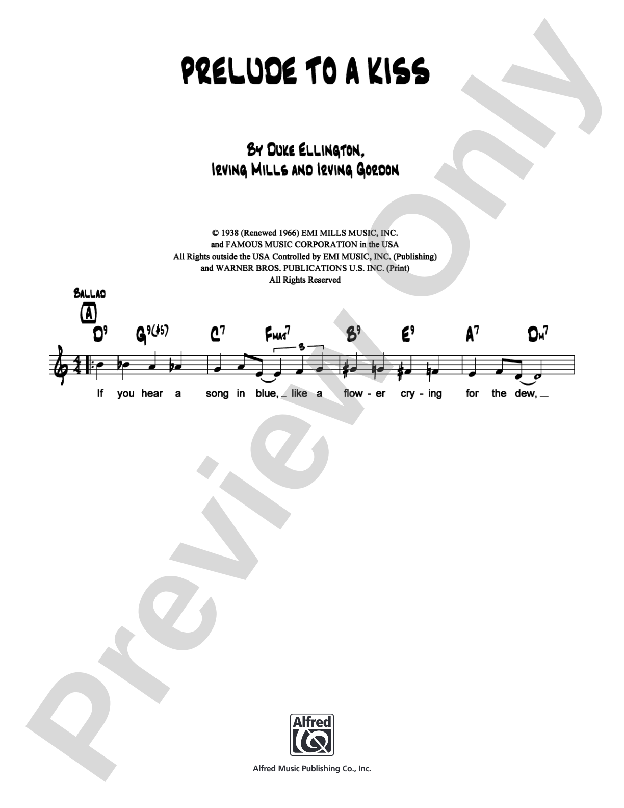 Prelude to a Kiss: Lead Sheet Digital Sheet Music
