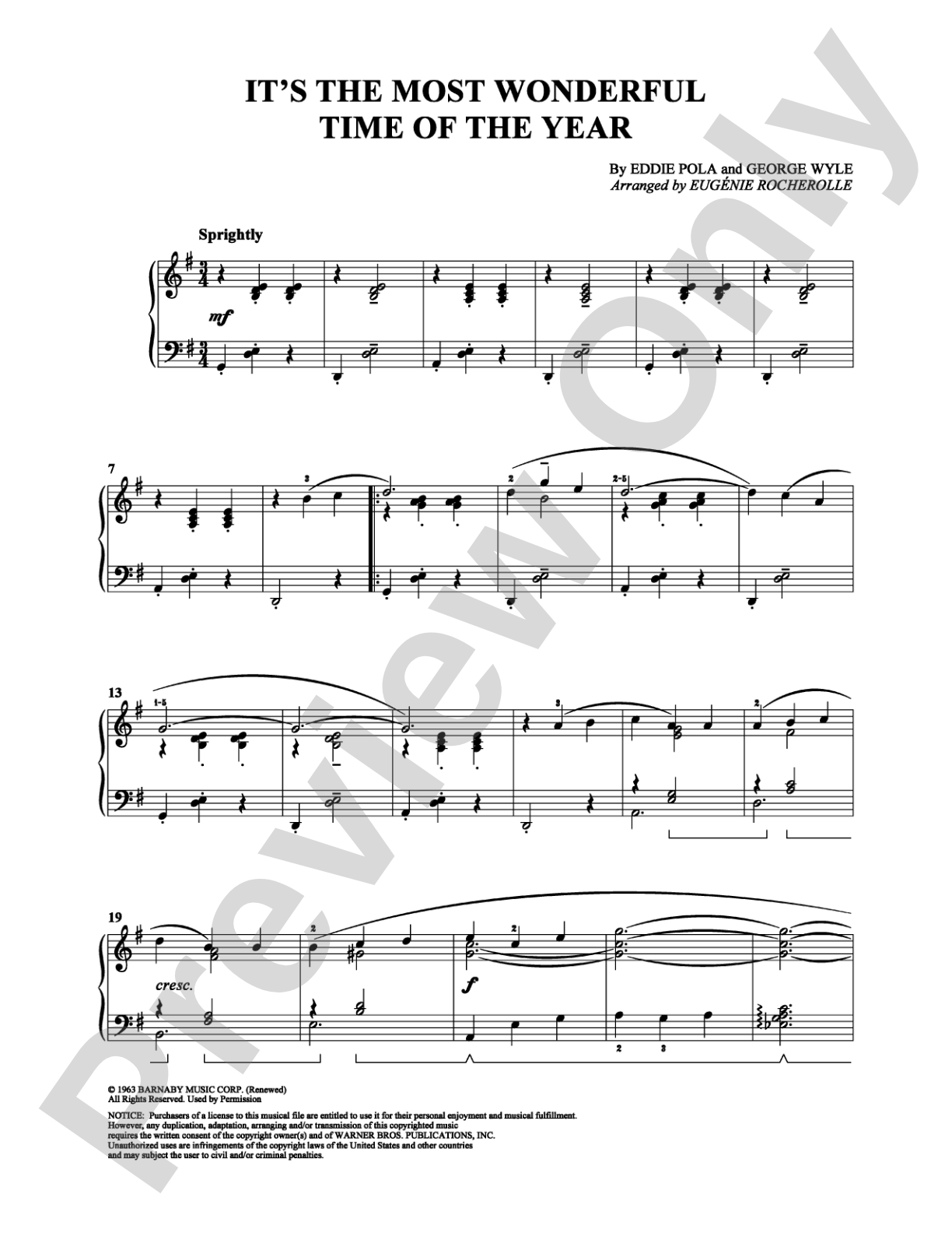 It's the Most Wonderful Time of the Year: Piano Digital Sheet Music