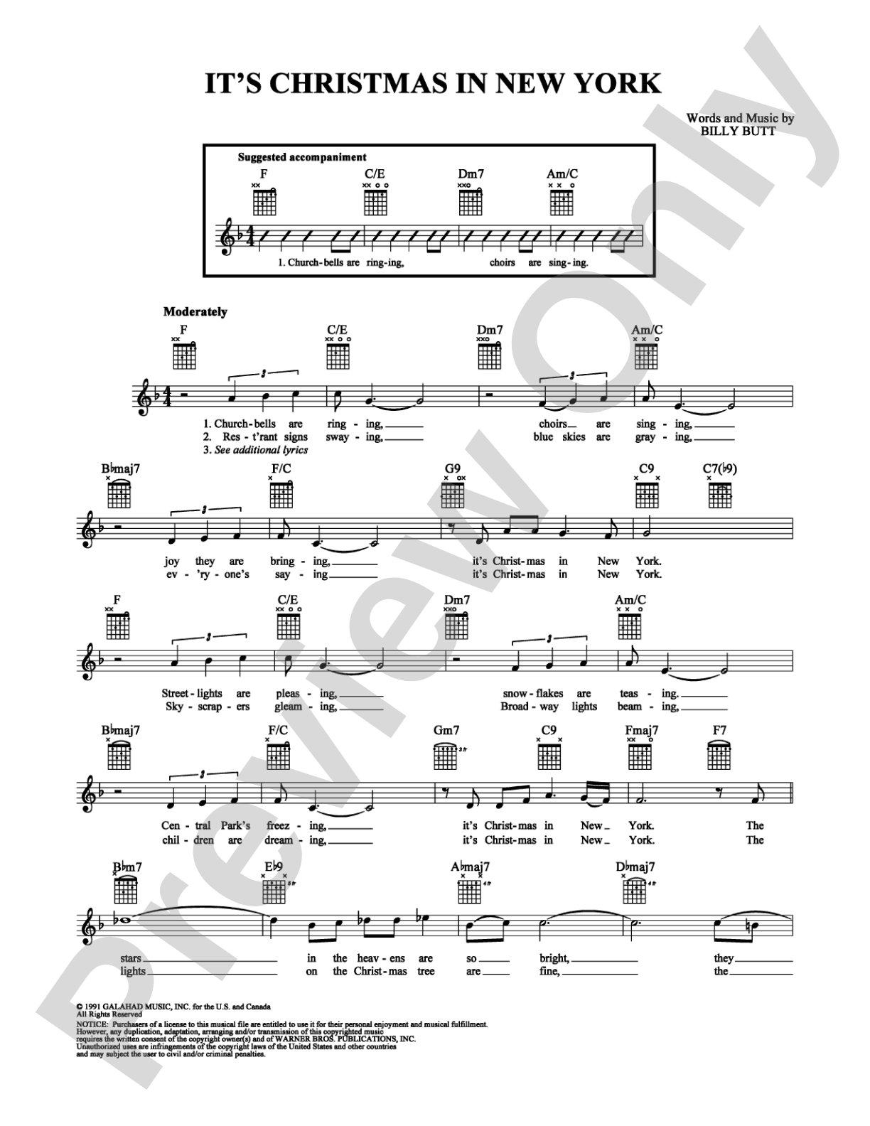 It's Christmas in New York: Lead Sheet Digital Sheet Music