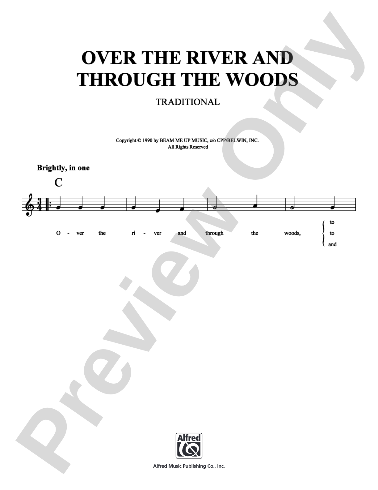 Over The River And Through The Woods: Lead Sheet Digital Sheet Music