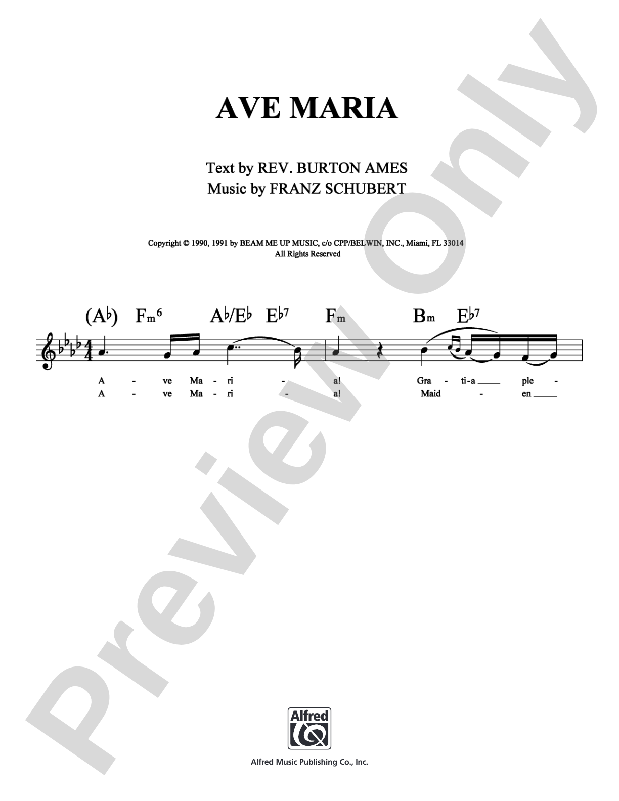 Ave Maria: Lead Sheet Digital Sheet Music