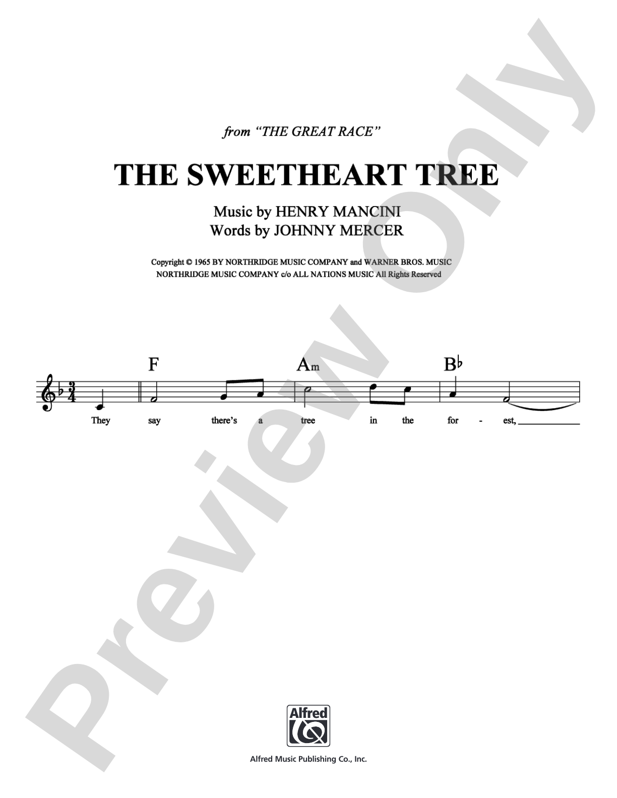 The Sweetheart Tree: Lead Sheet Digital Sheet Music