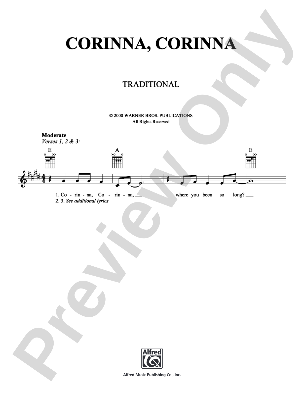 Corinna, Corinna: Lead Sheet Digital Sheet Music