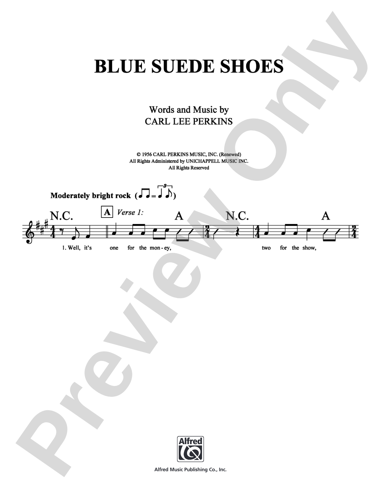 Blue Suede Shoes: Lead Sheet Digital Sheet Music