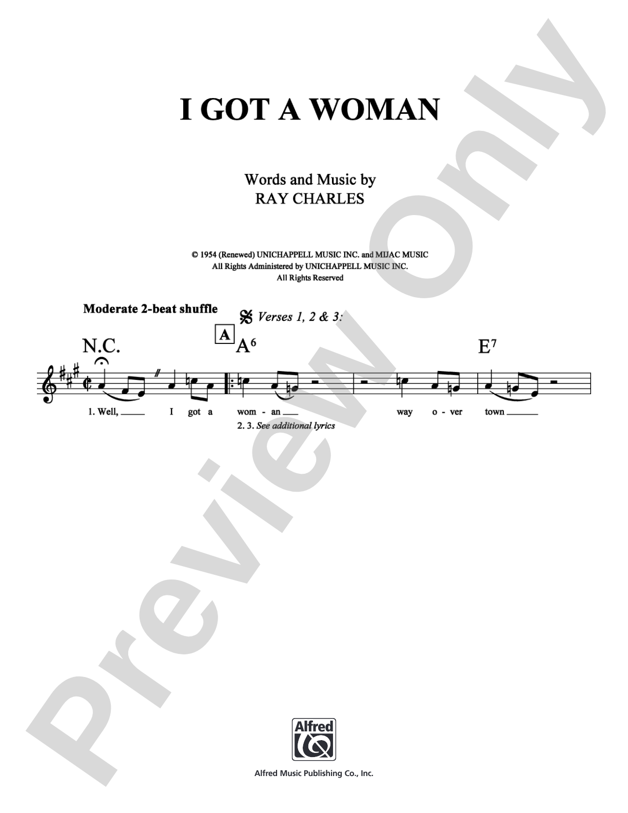 I Got a Woman: Lead Sheet Digital Sheet Music