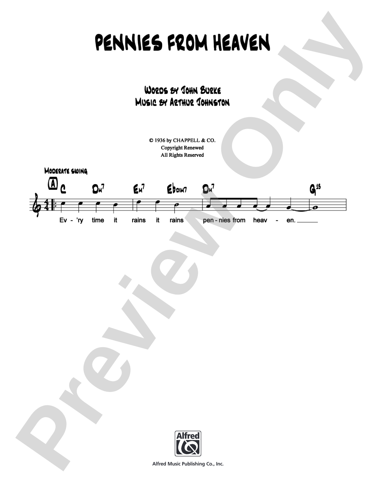 Pennies From Heaven: Lead Sheet Digital Sheet Music