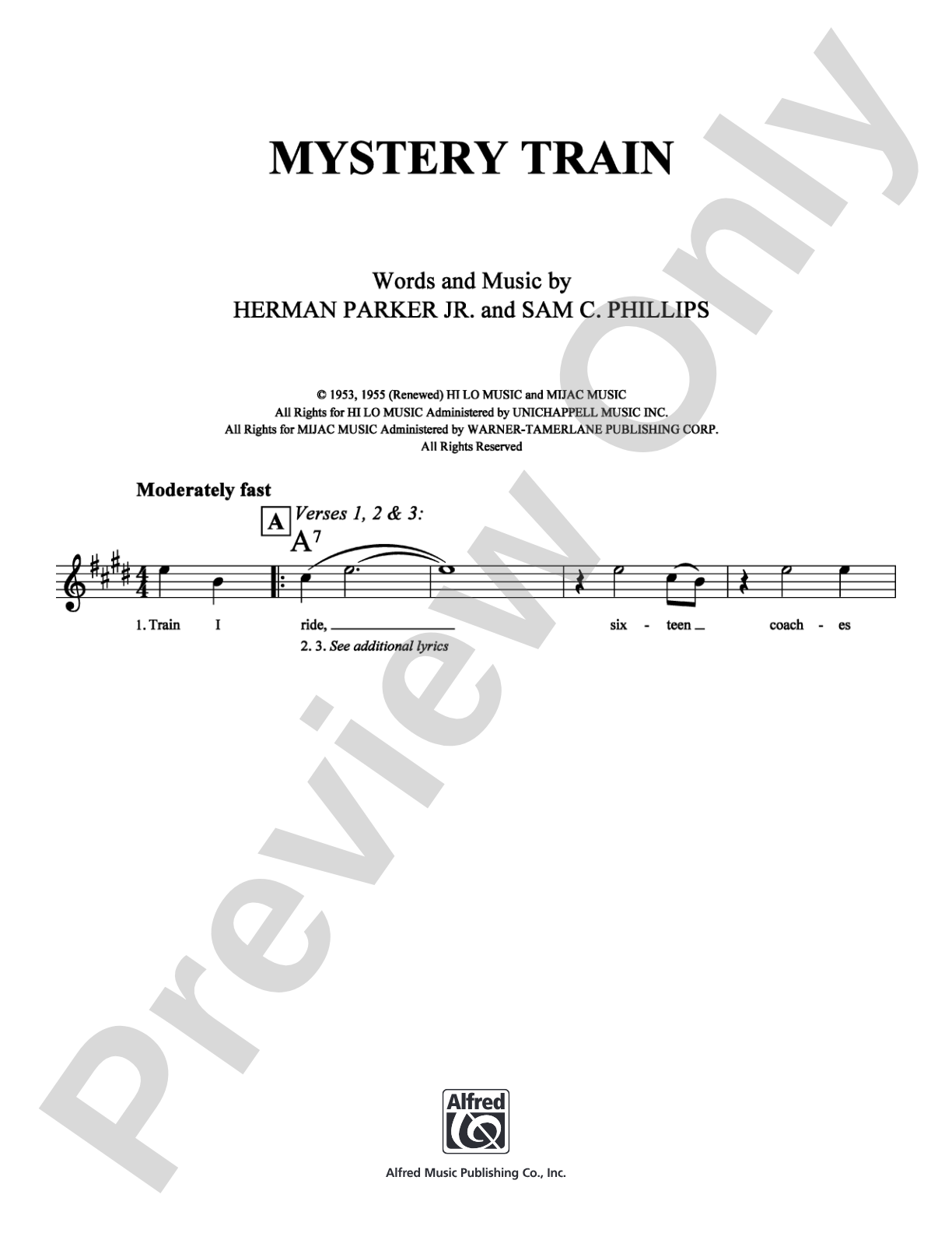 Mystery Train: Lead Sheet Digital Sheet Music