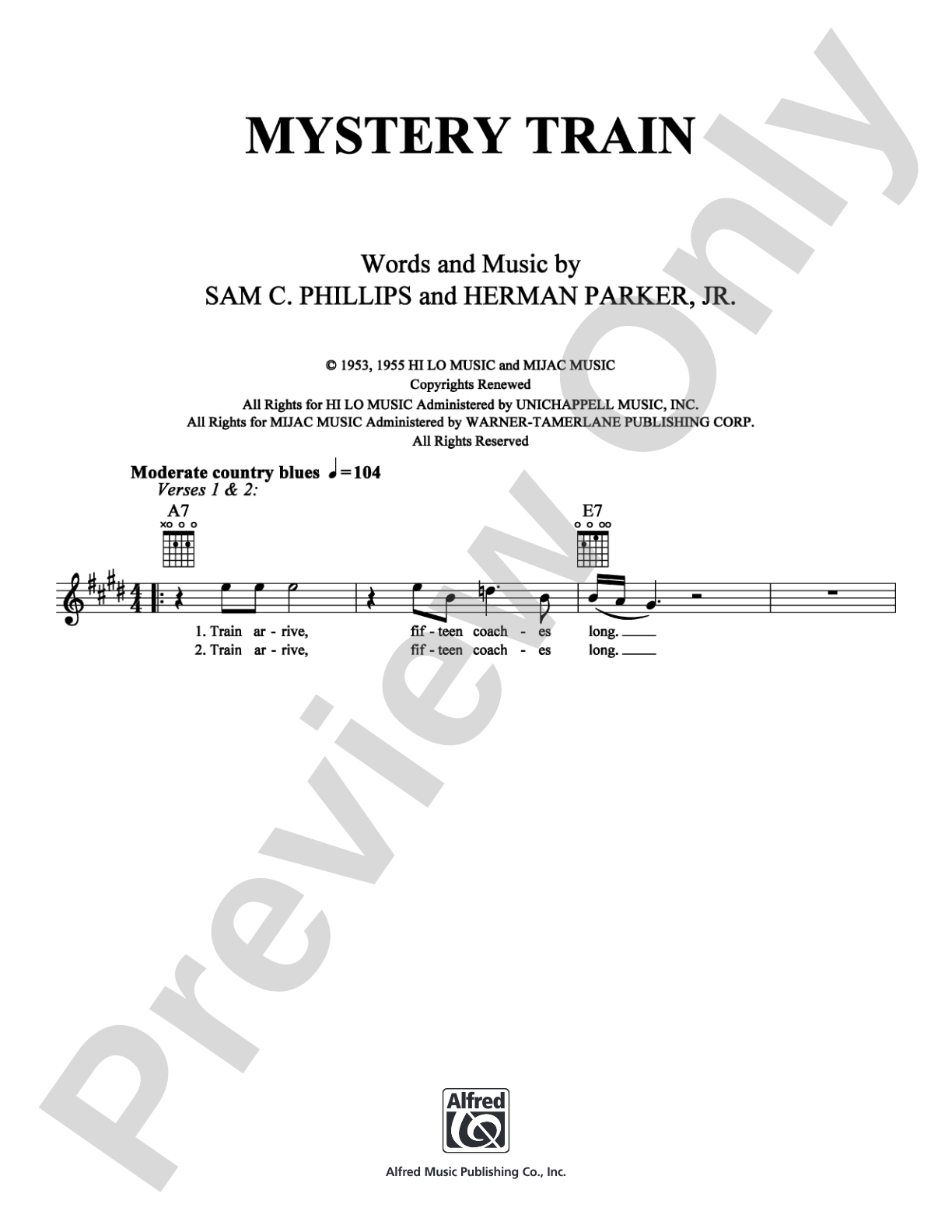Mystery Train: Easy Guitar Digital Sheet Music