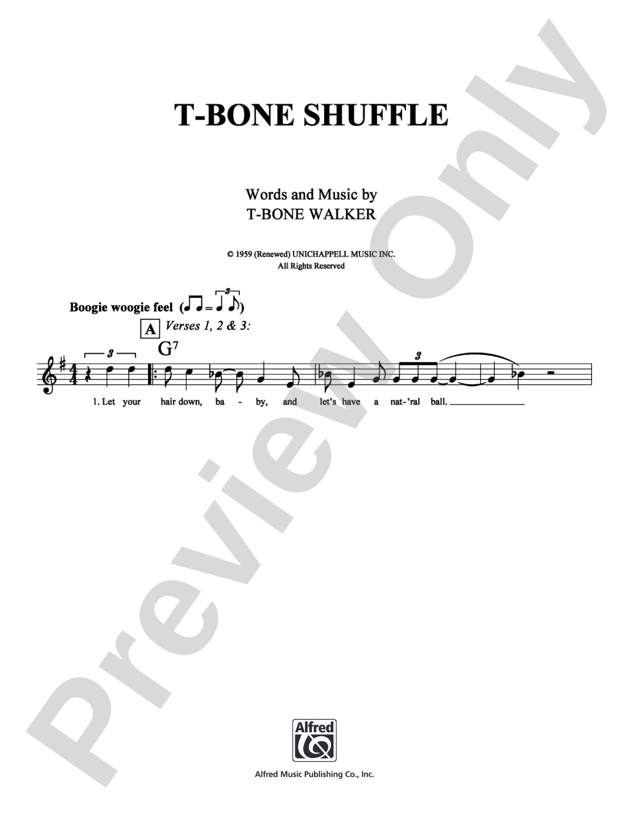 T-Bone Shuffle: Lead Sheet Digital Sheet Music