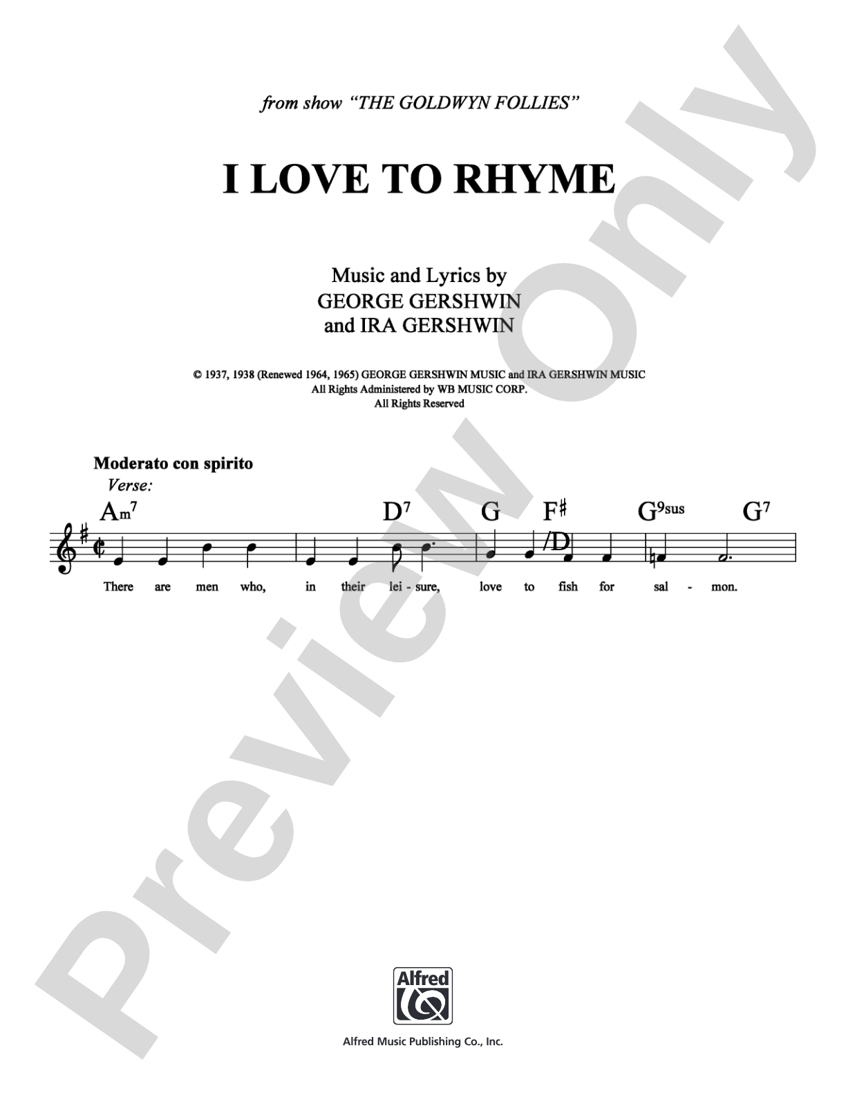 I Love to Rhyme: Lead Sheet Digital Sheet Music