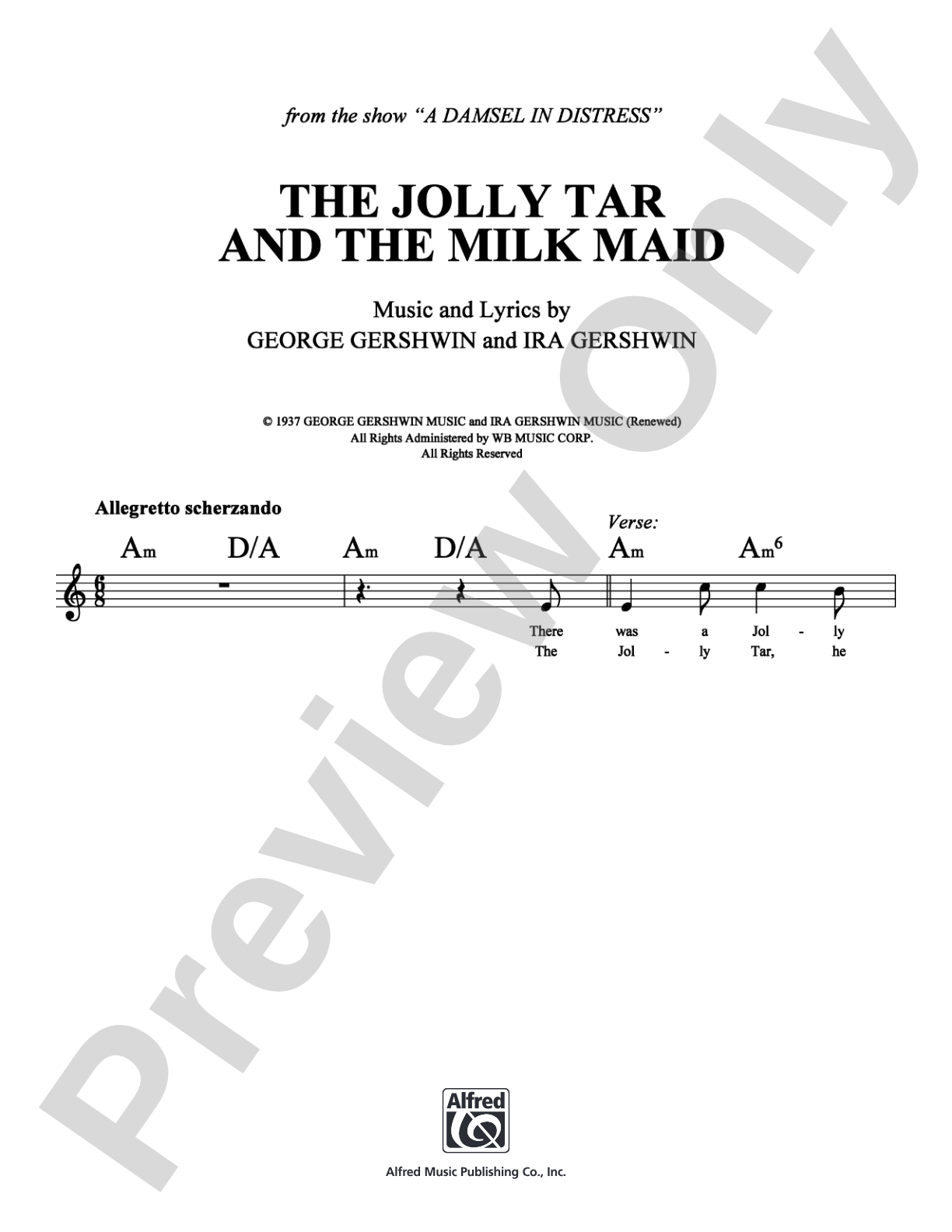 The Jolly Tar and the Milk Maid: Lead Sheet Digital Sheet Music