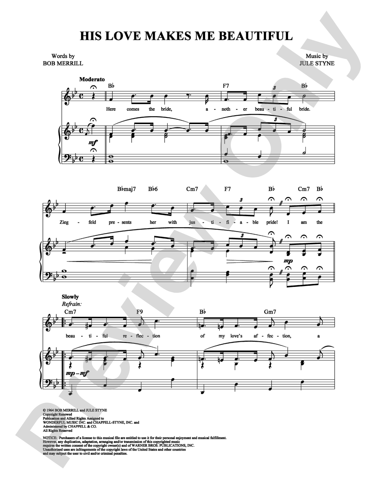 His Love Makes Me Beautiful: Piano/Vocal/Chords Digital Sheet Music