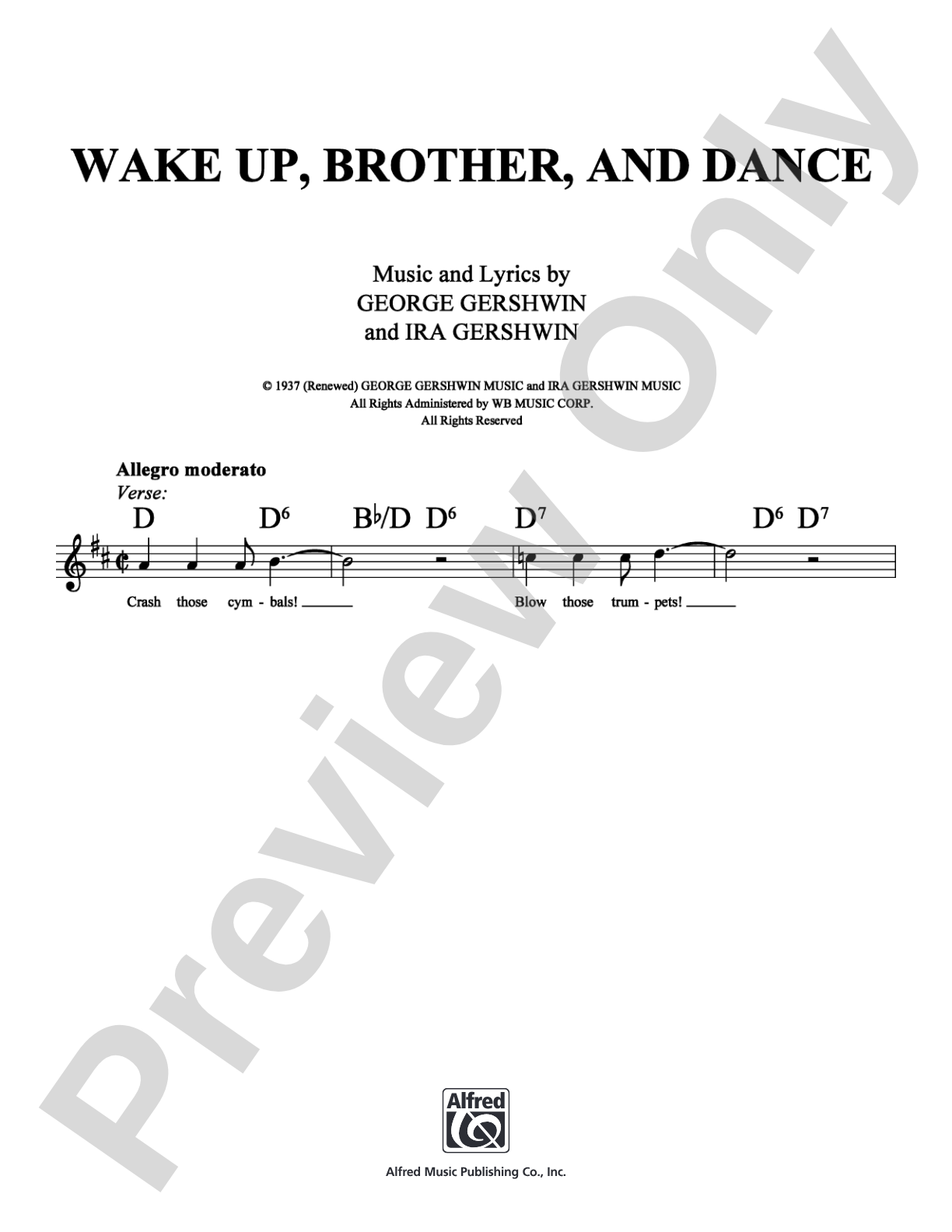 Wake Up, Brother, and Dance: Lead Sheet Digital Sheet Music