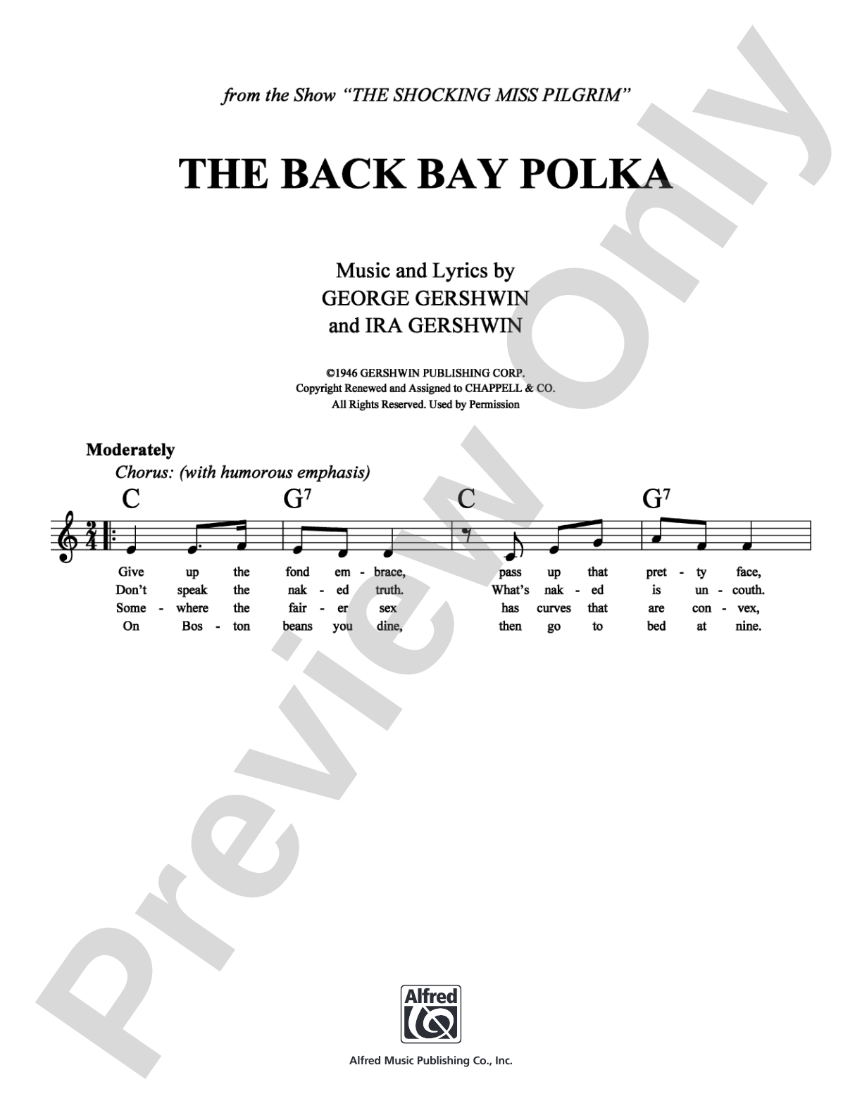 The Back Bay Polka: Lead Sheet Digital Sheet Music