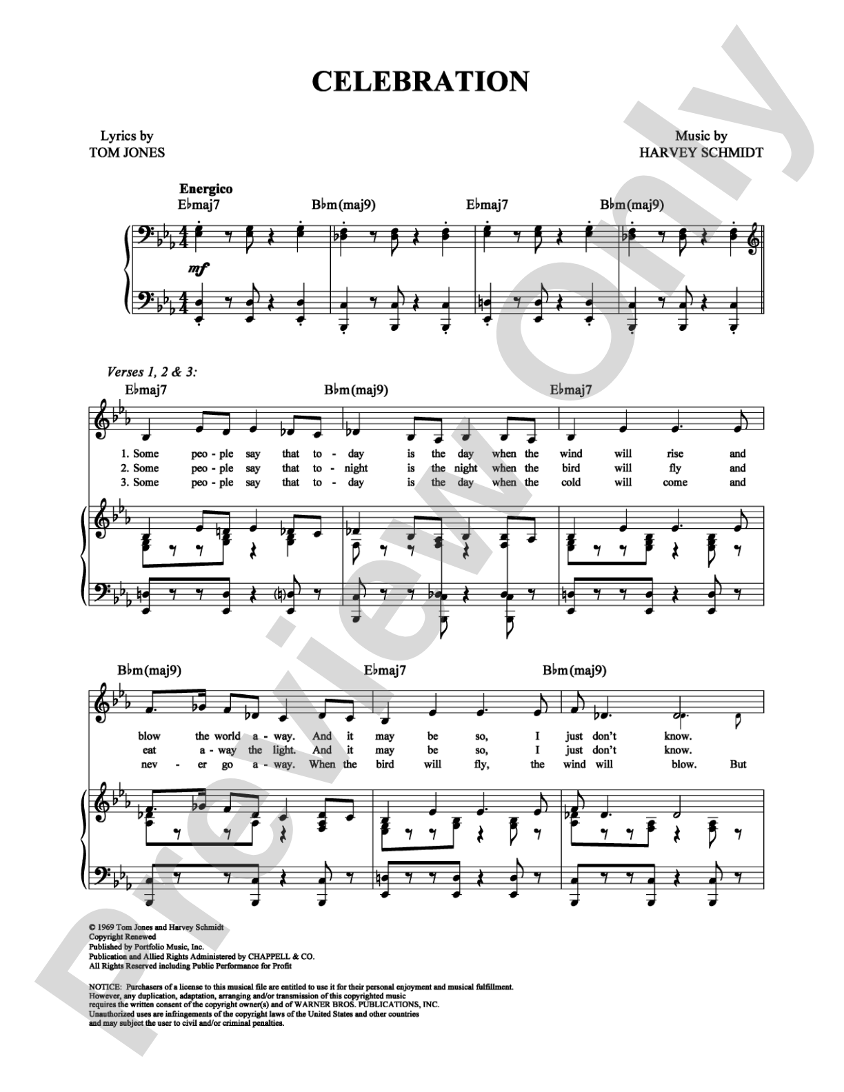 Celebration: Piano/Vocal/Chords Digital Sheet Music
