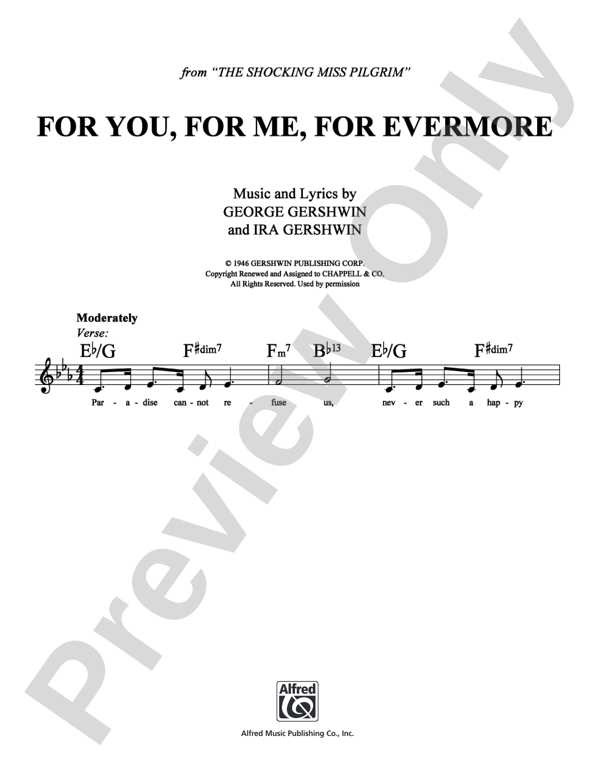 For You, For Me, For Evermore: Lead Sheet Digital Sheet Music