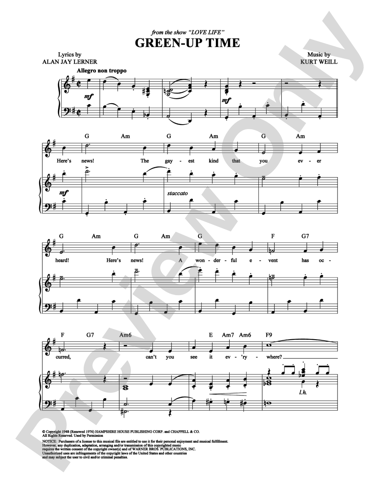 Green-up Time: Piano/Vocal/Chords Digital Sheet Music