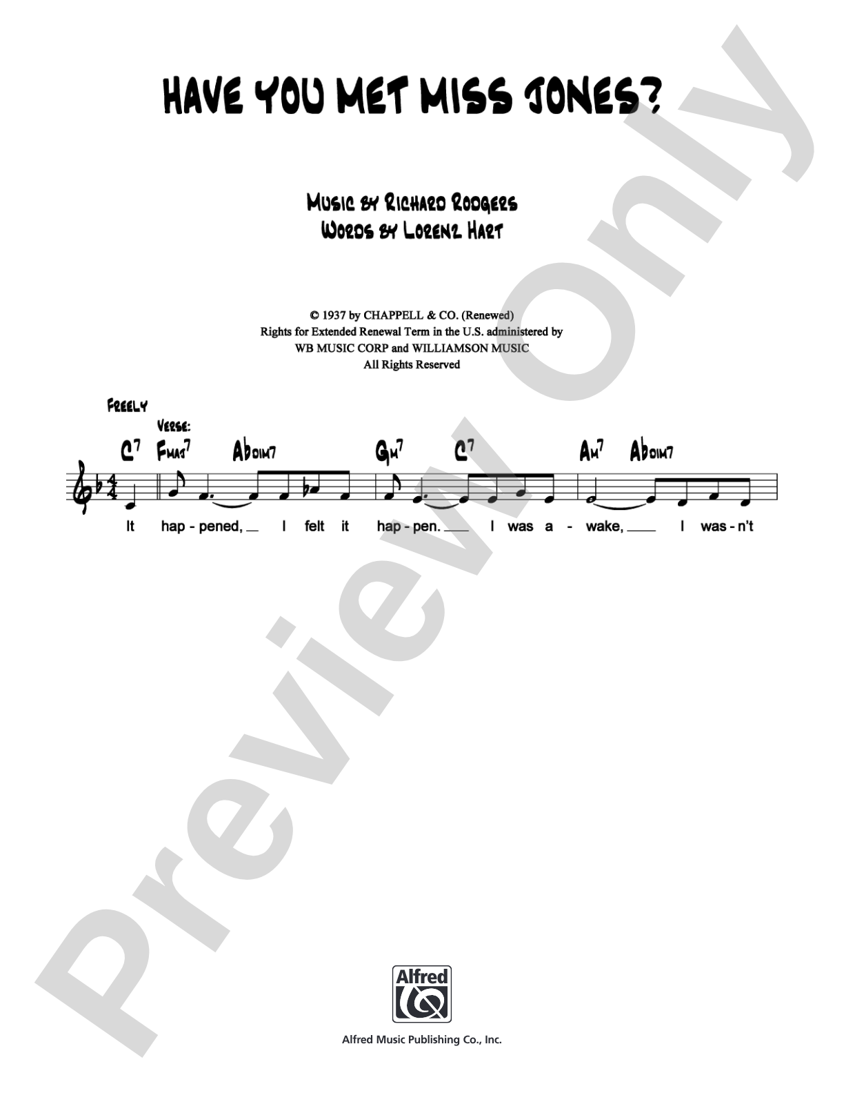 Have You Met Miss Jones?: Lead Sheet Digital Sheet Music