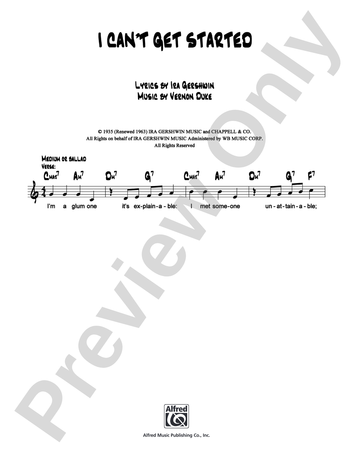 I Can't Get Started: Lead Sheet Digital Sheet Music