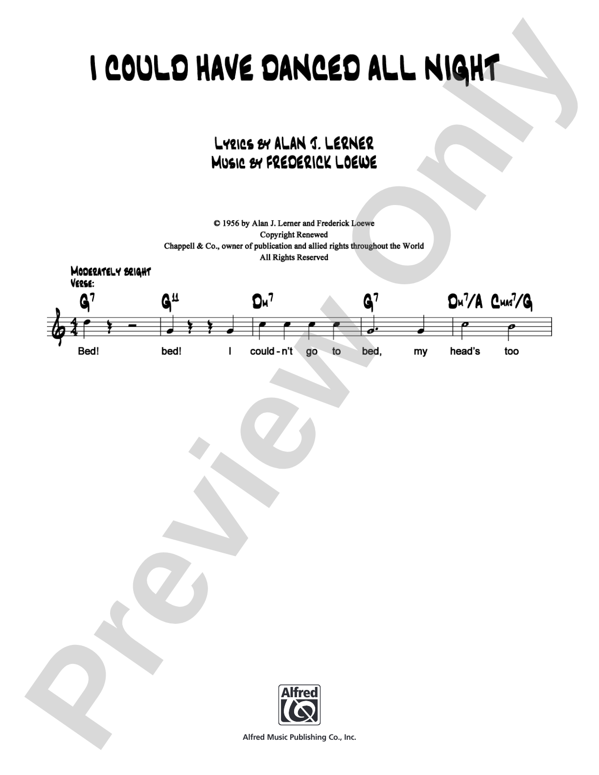 I Could Have Danced All Night: Lead Sheet Digital Sheet Music