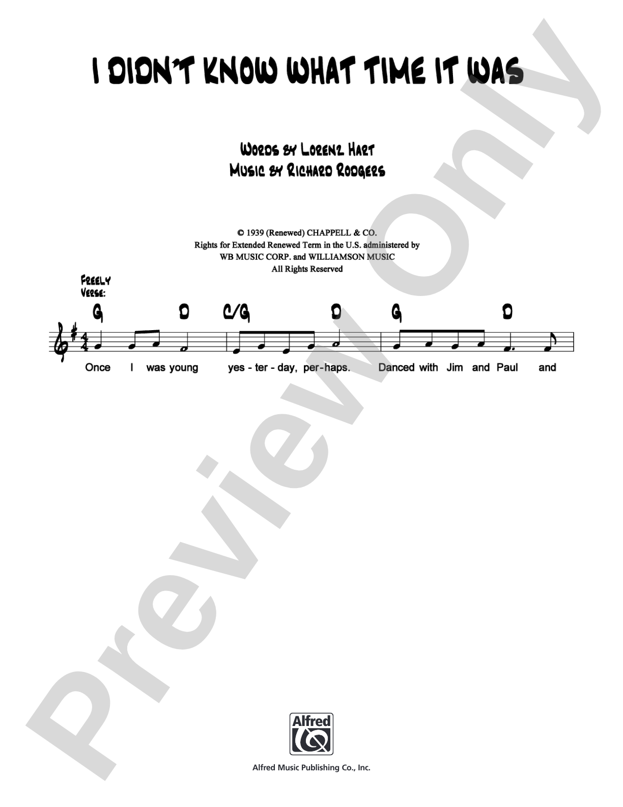 I Didn't Know What Time It Was: Lead Sheet Digital Sheet Music