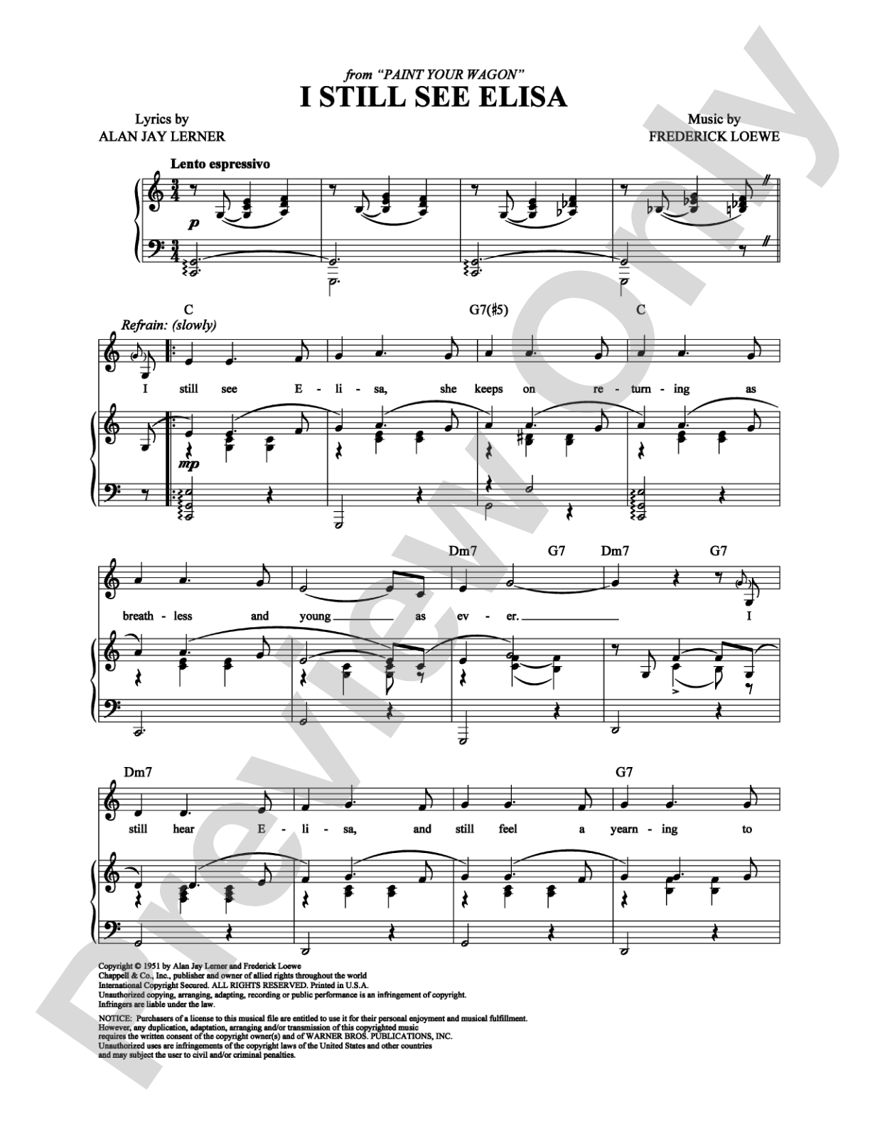 I Still See Elisa: Piano/Vocal/Chords Digital Sheet Music
