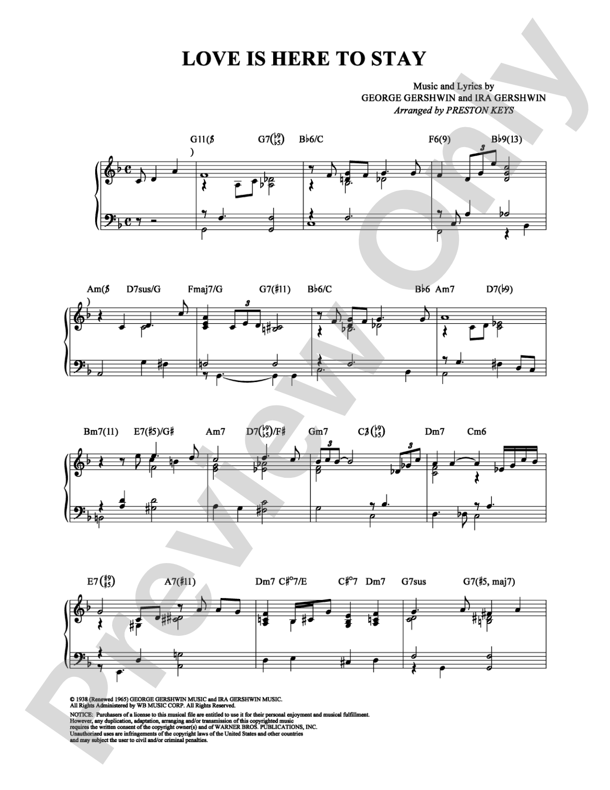 Love Is Here to Stay: Piano Digital Sheet Music