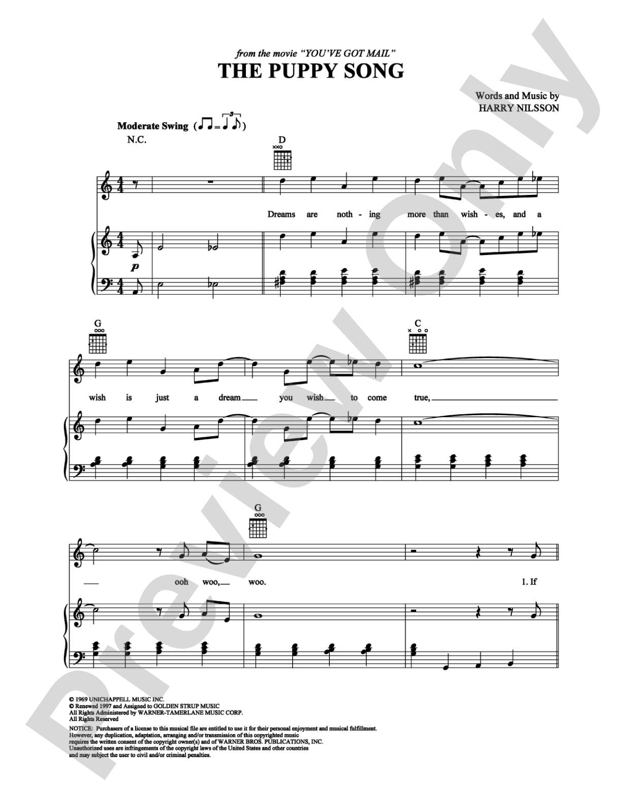 The Puppy Song: Piano/Vocal/Chords Digital Sheet Music