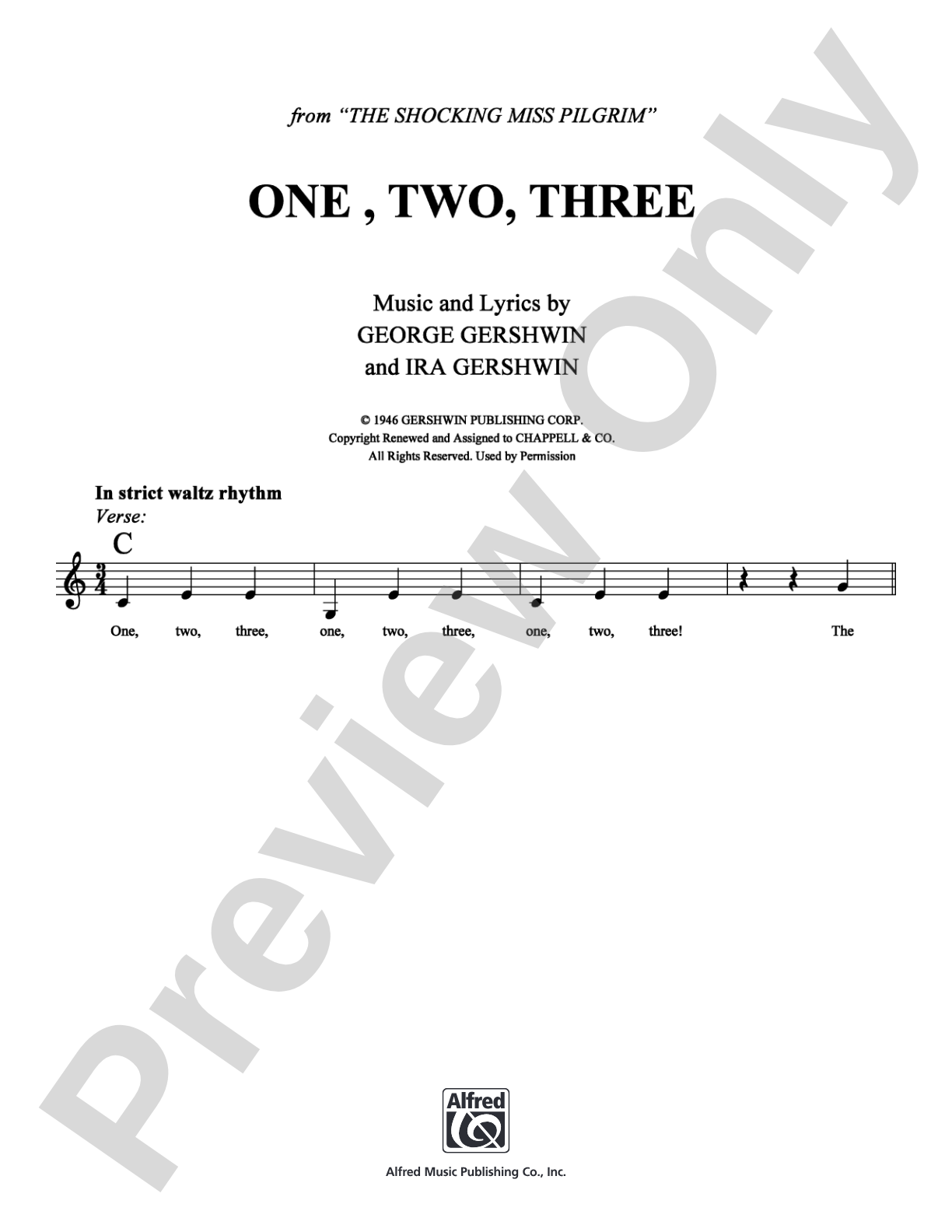 One, Two, Three: Lead Sheet Digital Sheet Music