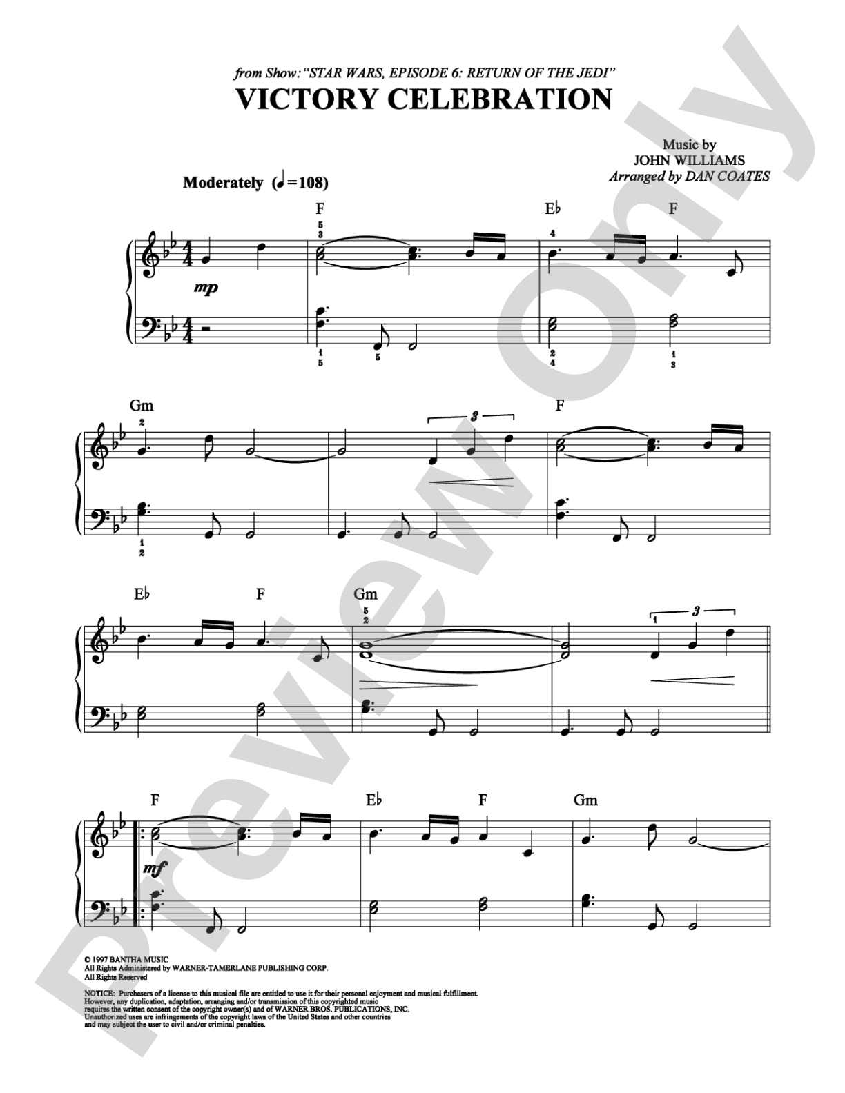Victory Celebration: Easy Piano Digital Sheet Music