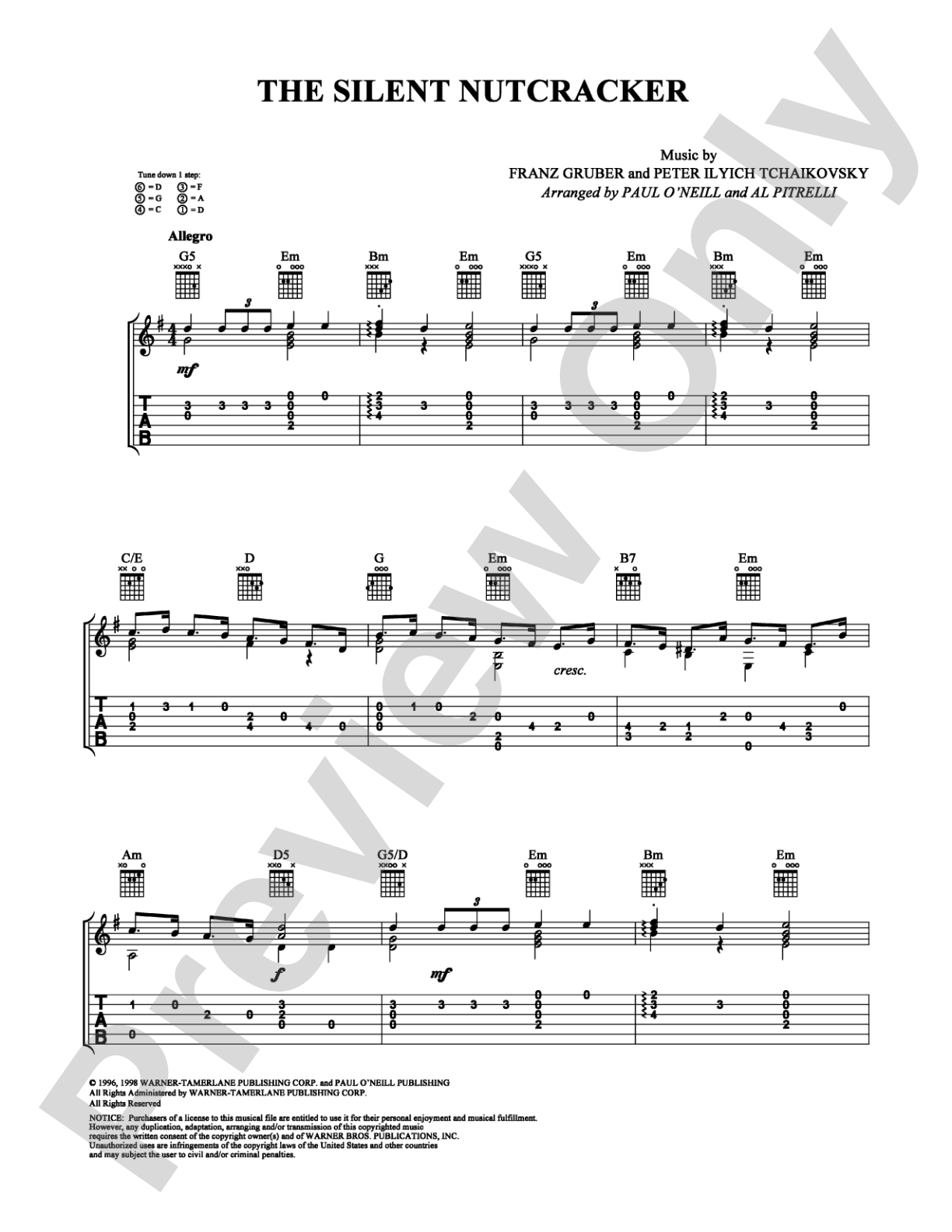 The Silent Nutcracker: Guitar TAB Digital Sheet Music