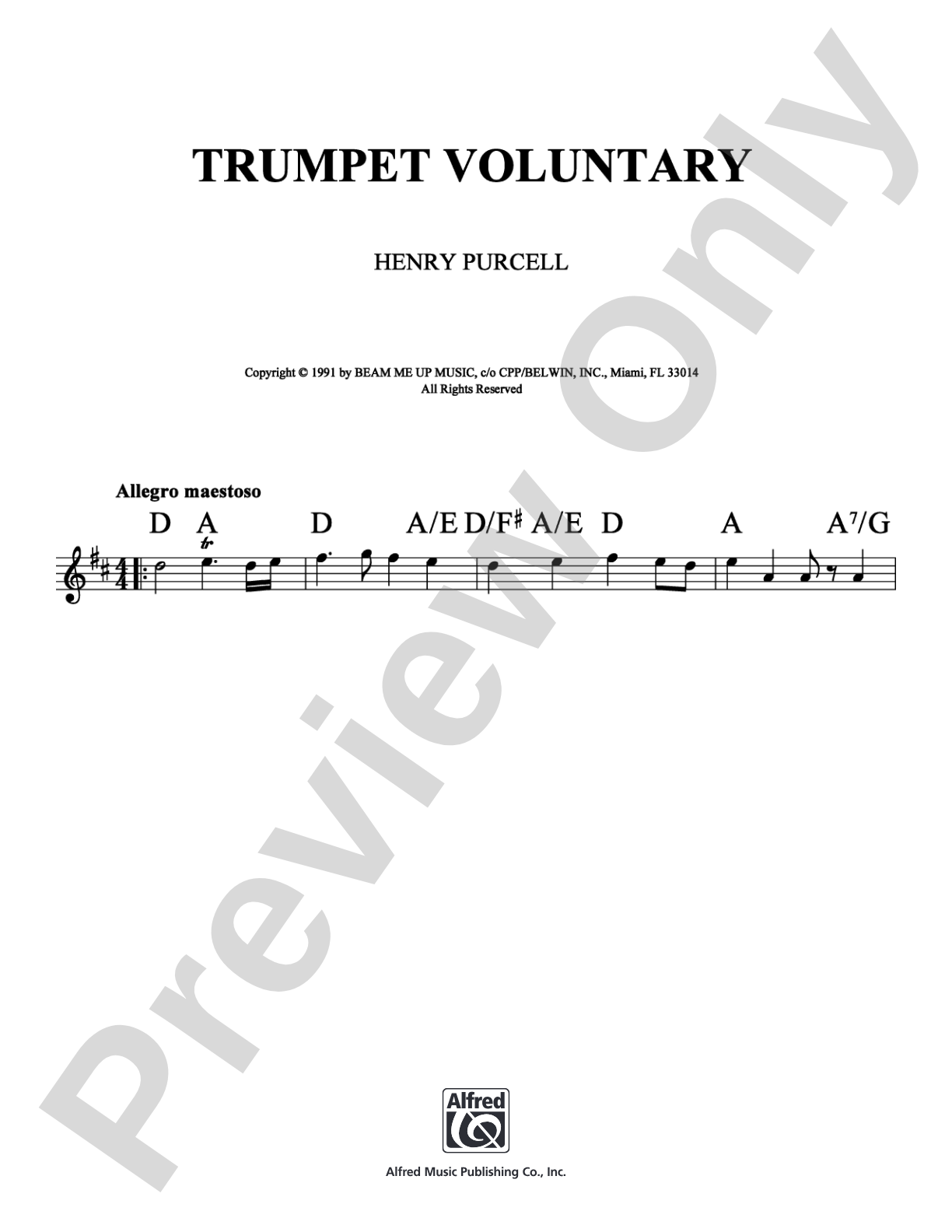 Trumpet Voluntary: Lead Sheet Digital Sheet Music