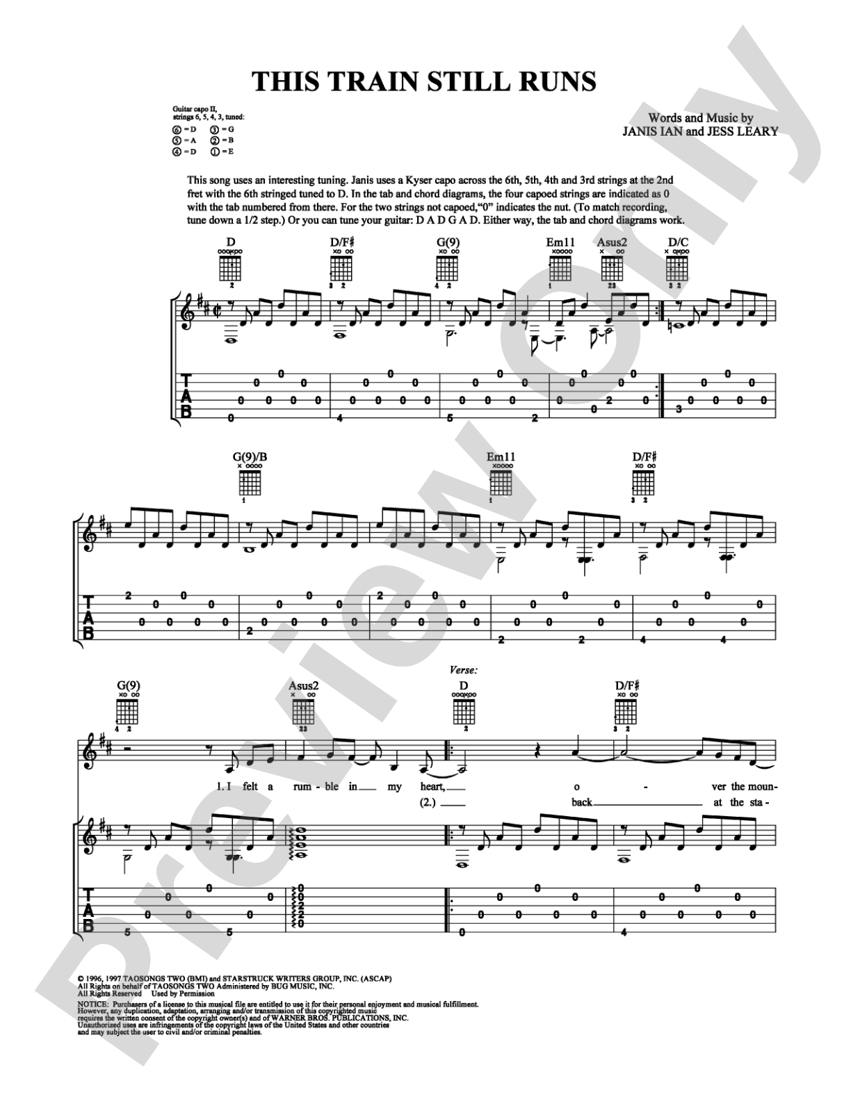 This Train Still Runs: Guitar TAB Digital Sheet Music