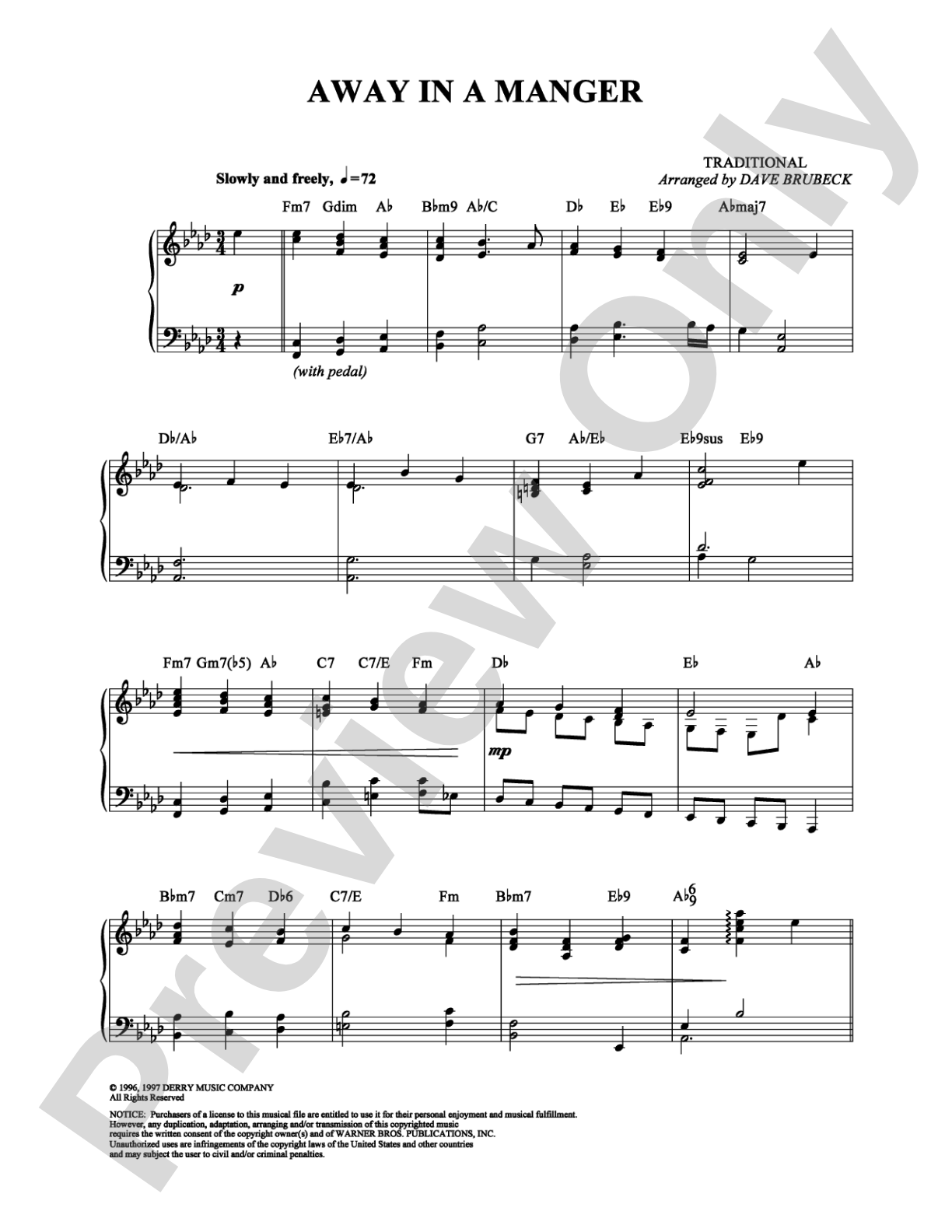Away in a Manger: Piano Digital Sheet Music