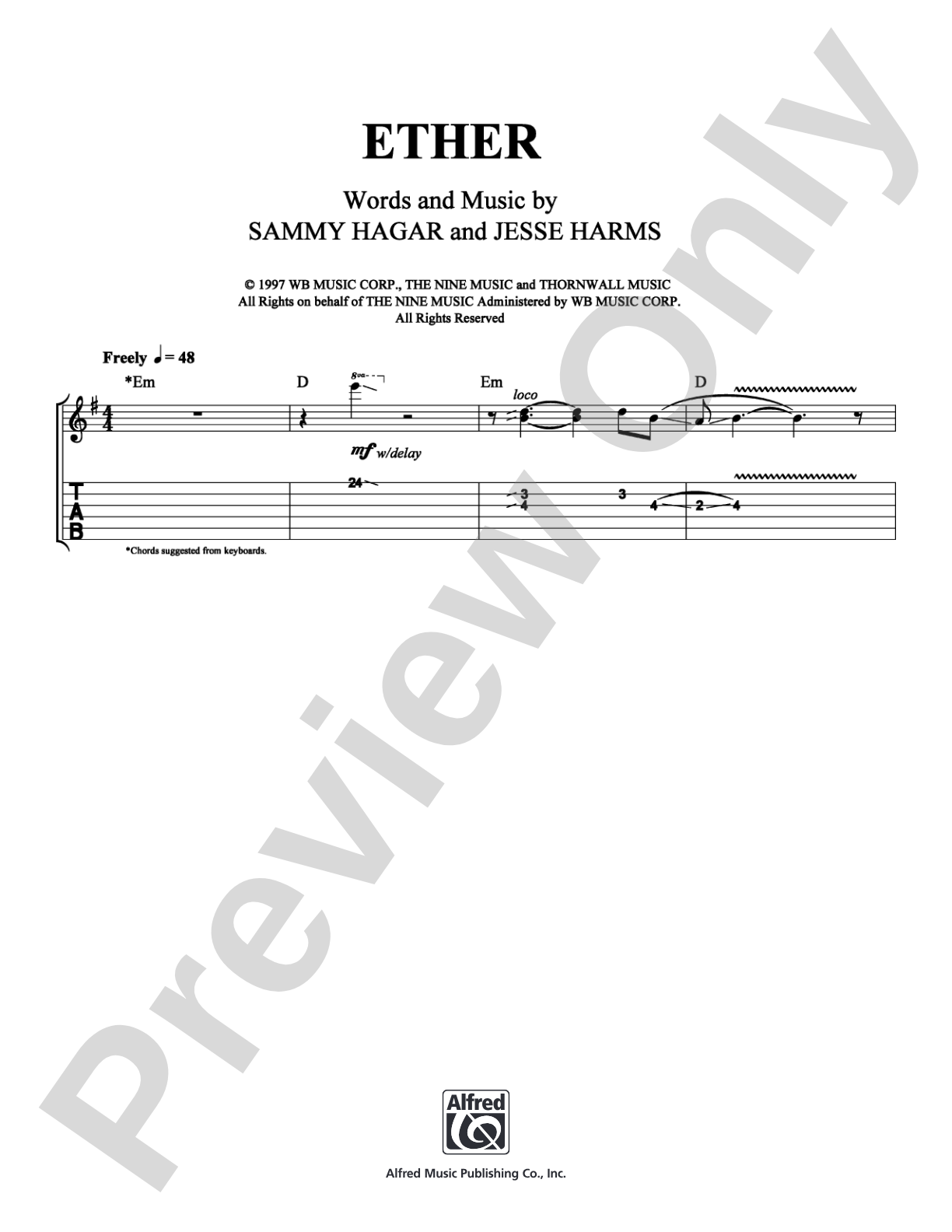 Ether: Guitar TAB Digital Sheet Music