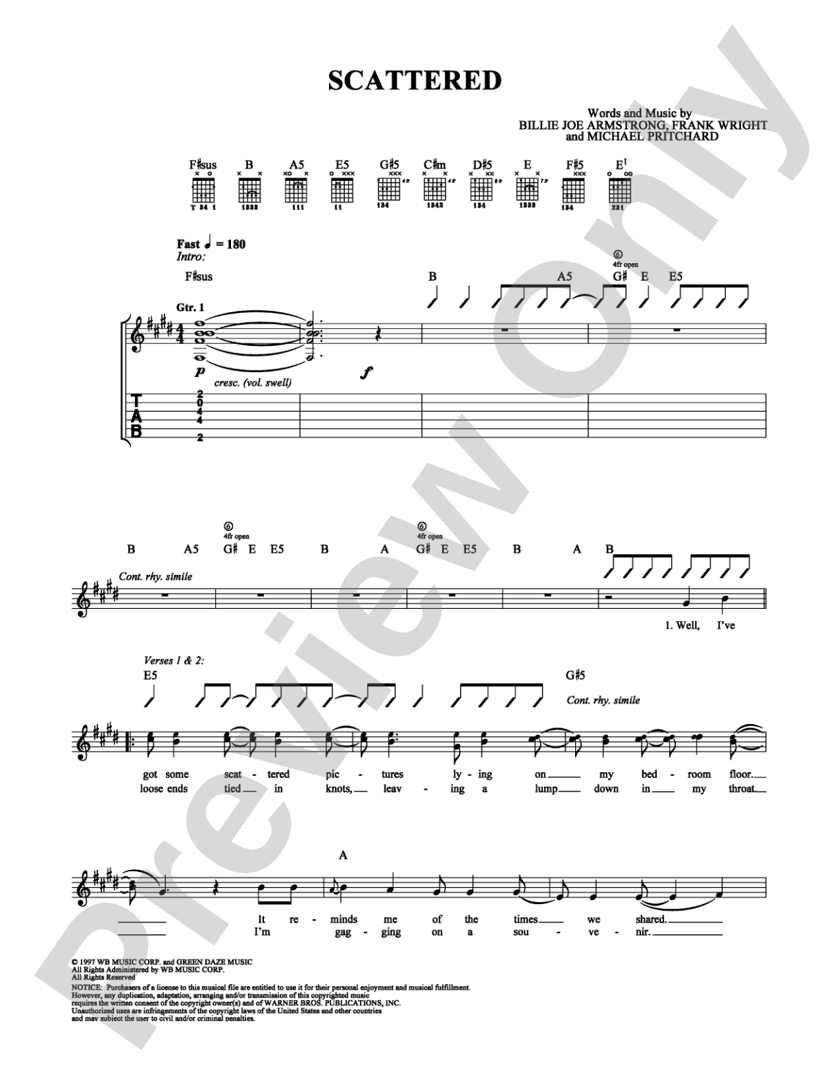 Scattered: Guitar TAB Digital Sheet Music