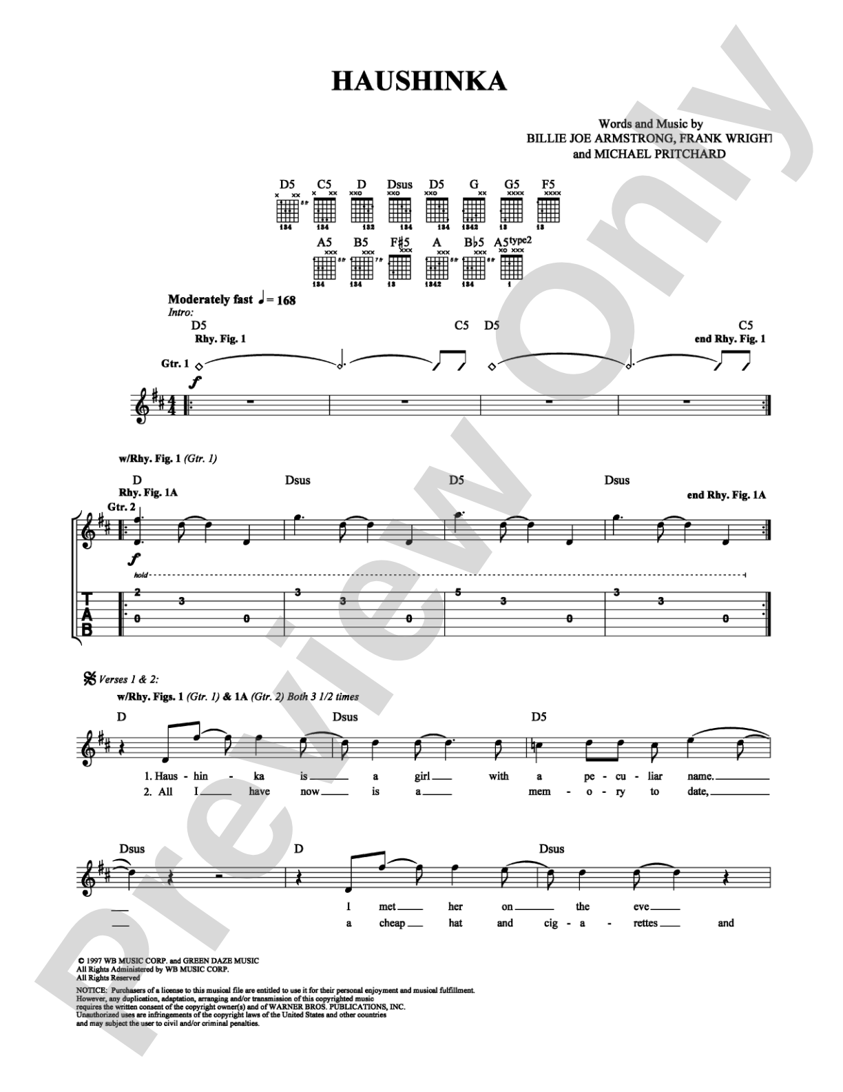 Haushinka: Guitar TAB Digital Sheet Music