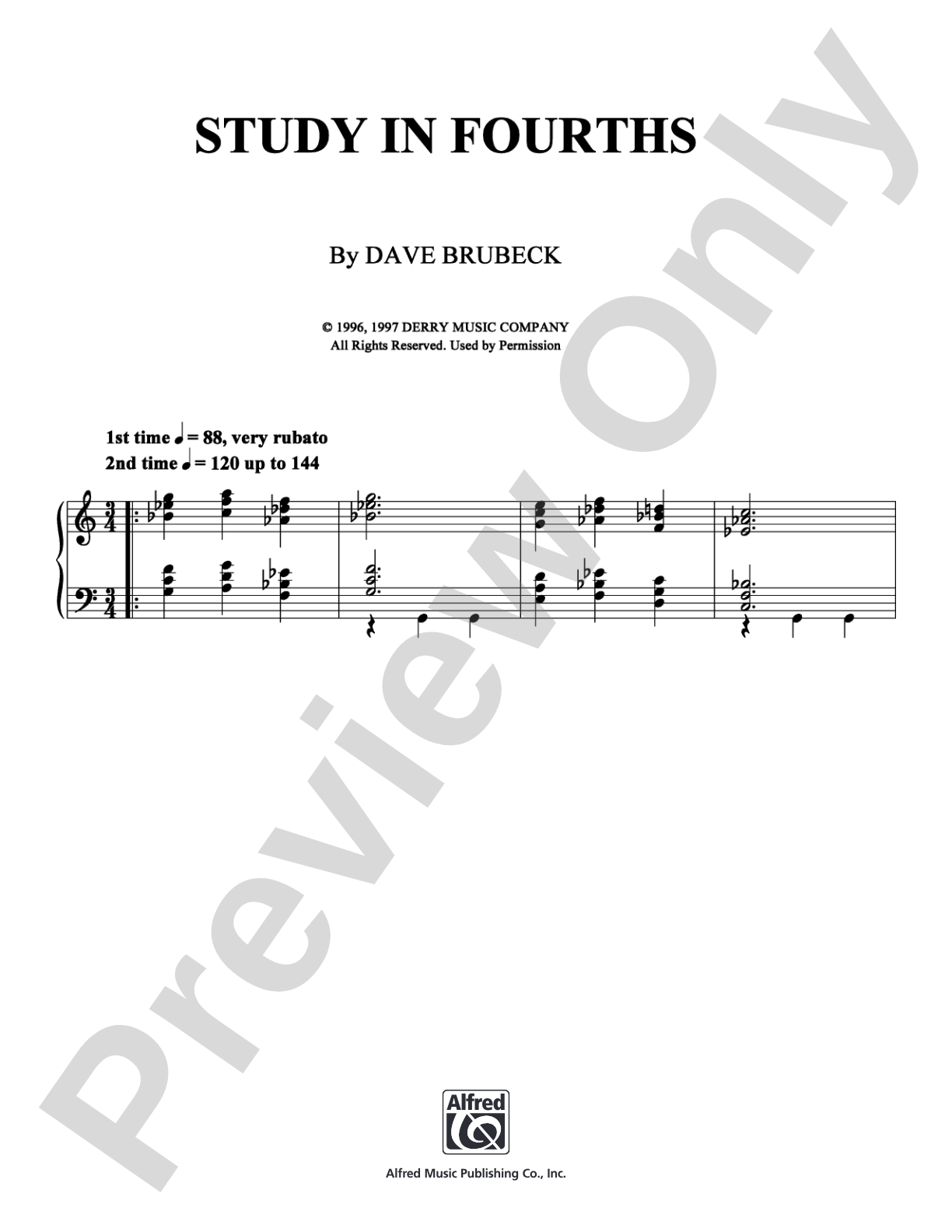 Study in Fourths: Piano Digital Sheet Music