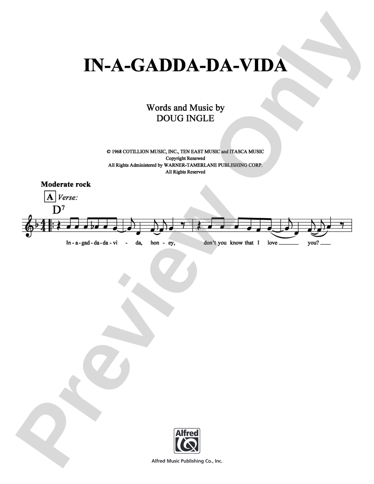In-A-Gadda-Da-Vida: Lead Sheet Digital Sheet Music