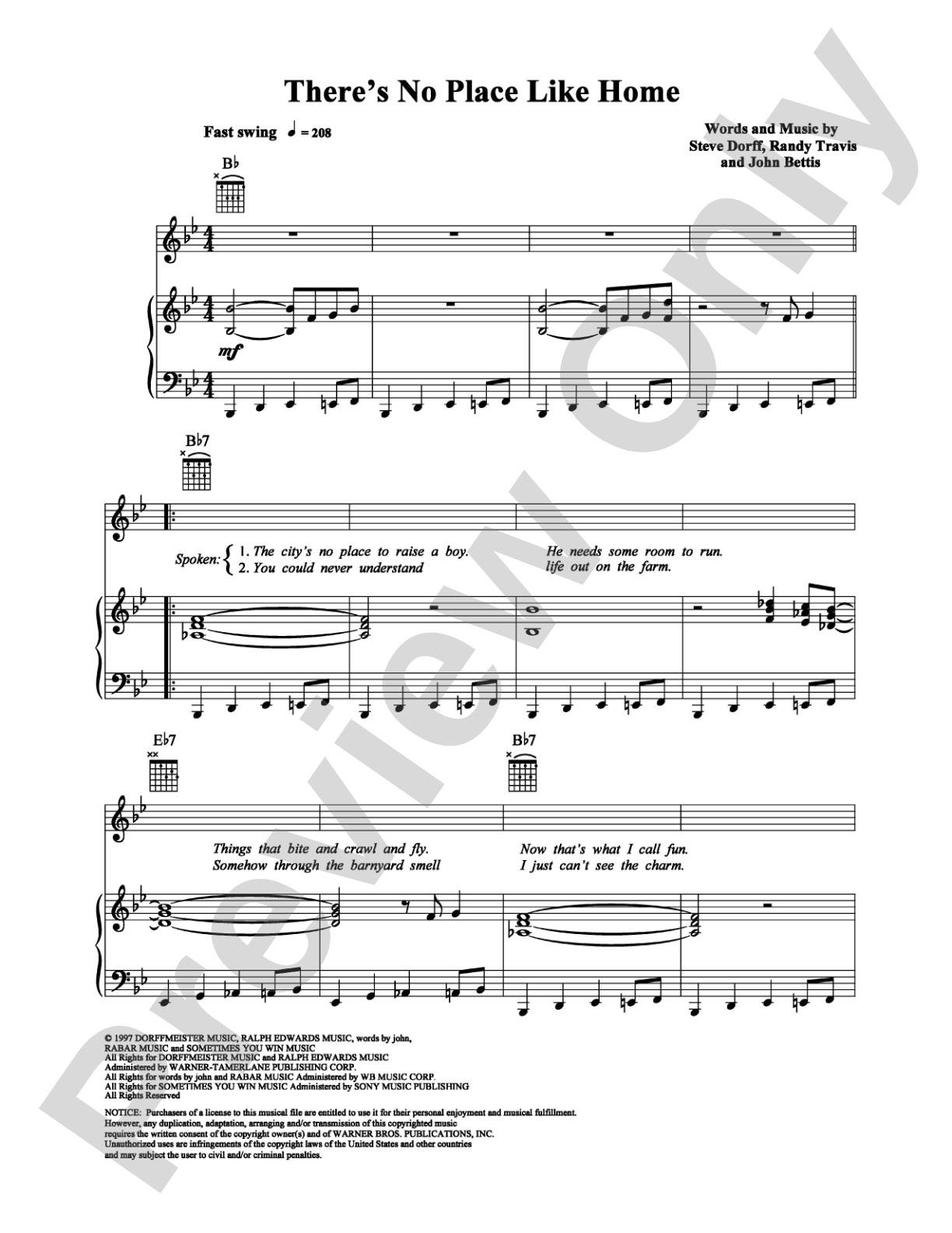 There's No Place Like Home: Piano/Vocal/Chords Digital Sheet Music