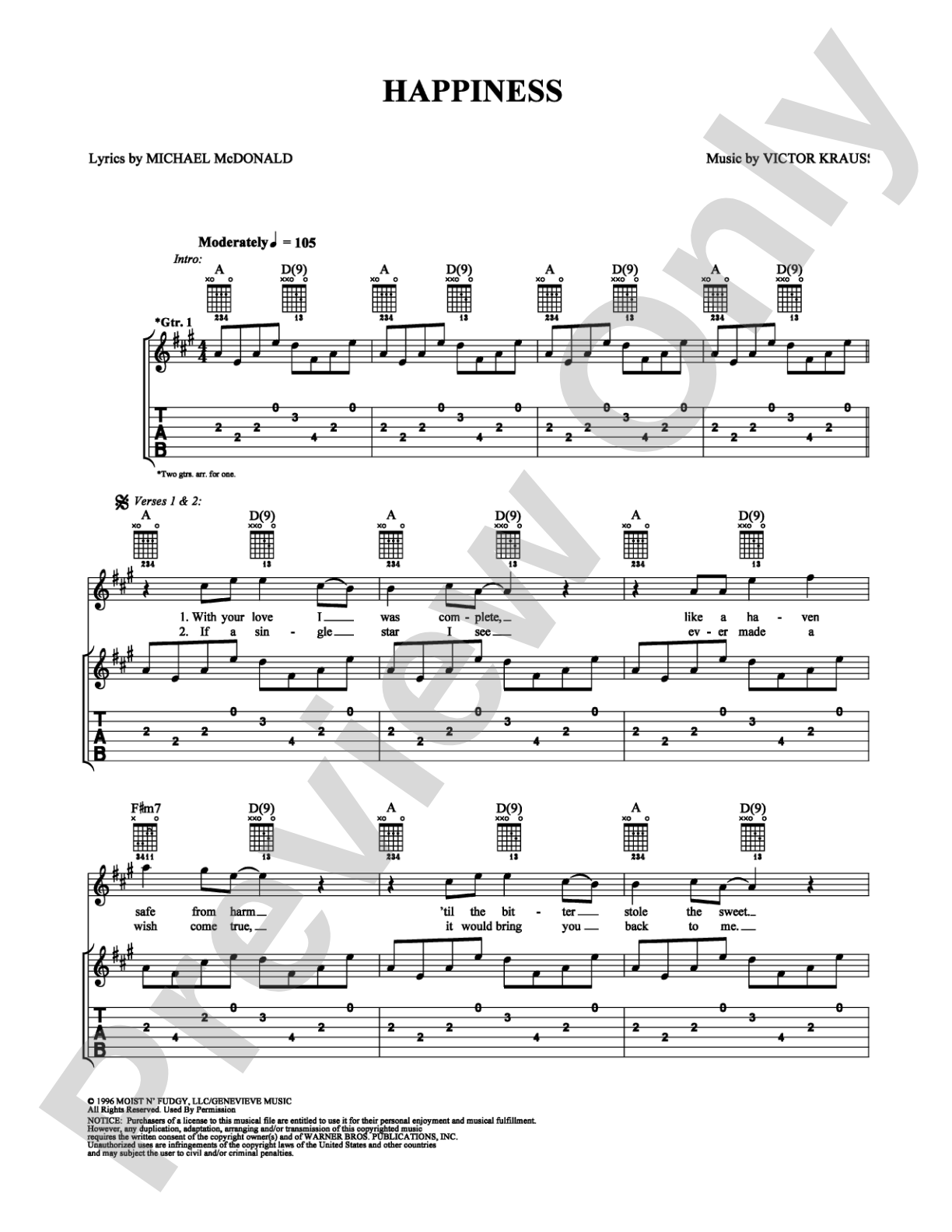 Happiness: Guitar TAB Digital Sheet Music
