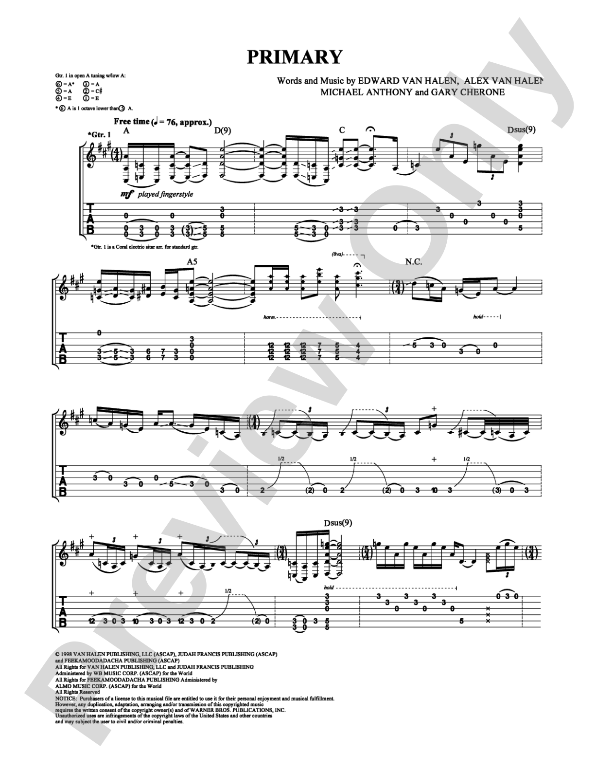 Primary: Guitar TAB Digital Sheet Music