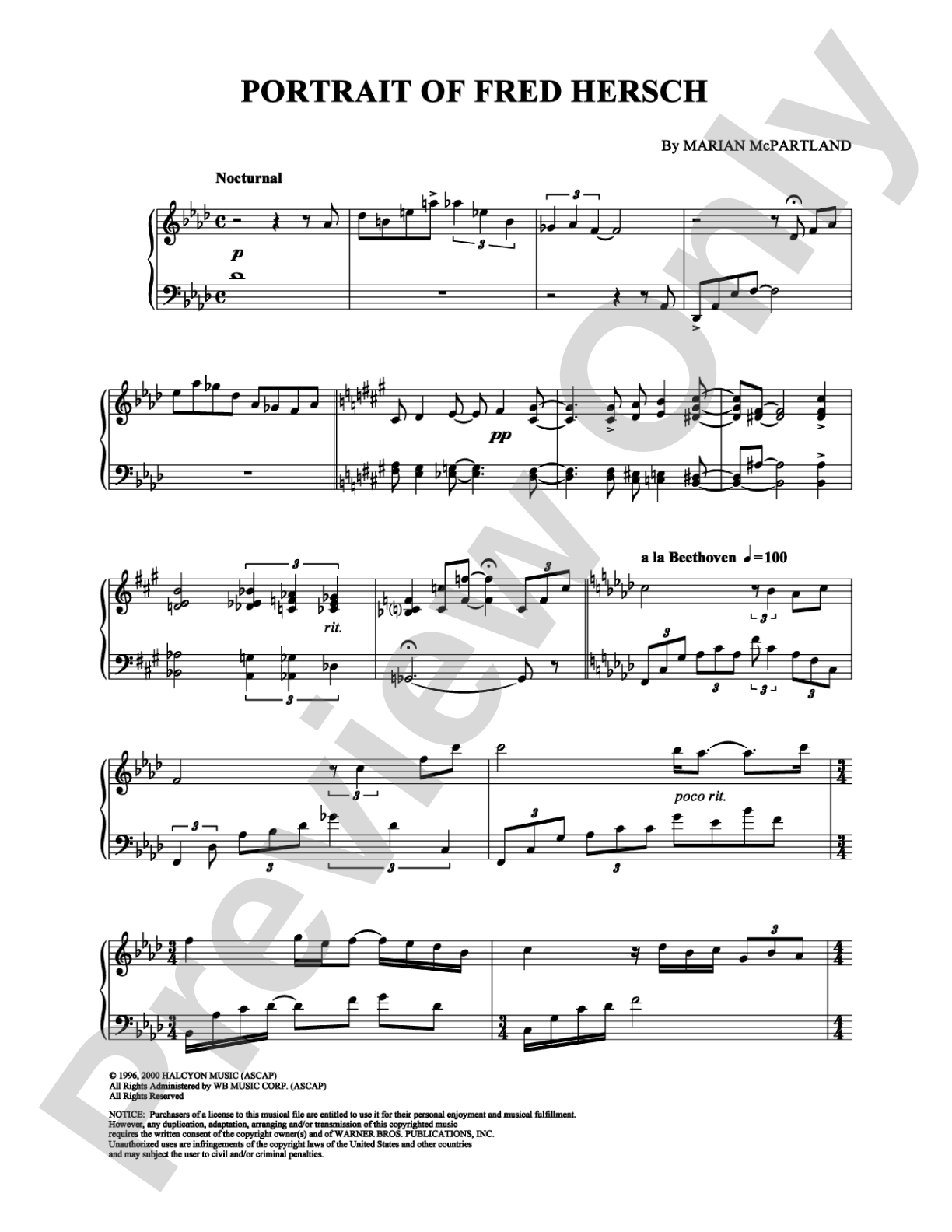 Portrait of Fred Hersch: Piano Digital Sheet Music